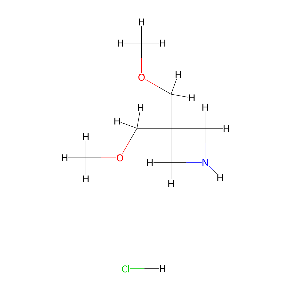 3,3-Bis(methoxymethyl)azetidine hydrochloride molecular structure, CAS 2913267-52-2