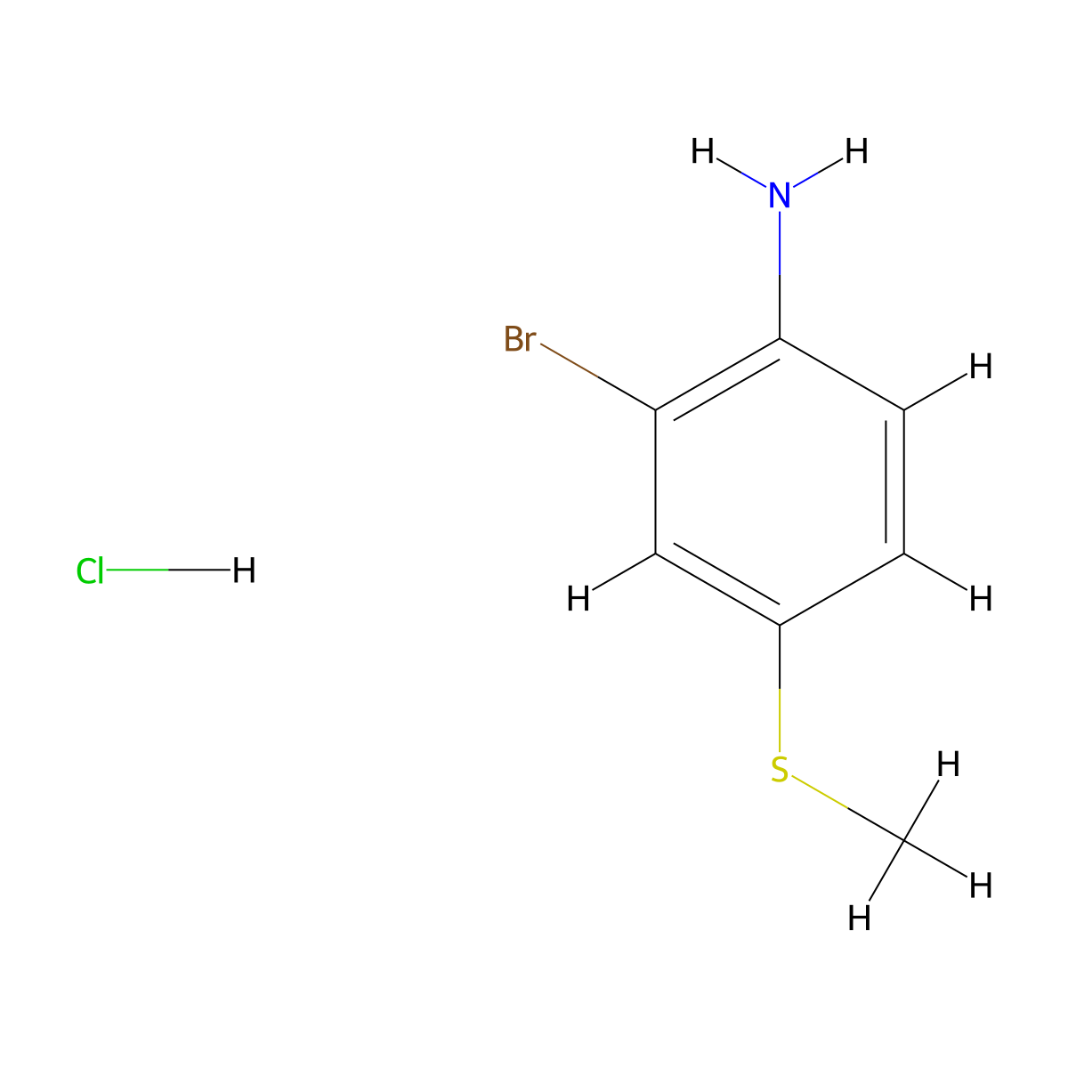 2-Bromo-4-(methylsulfanyl)aniline hydrochloride molecular structure, CAS 2913267-54-4