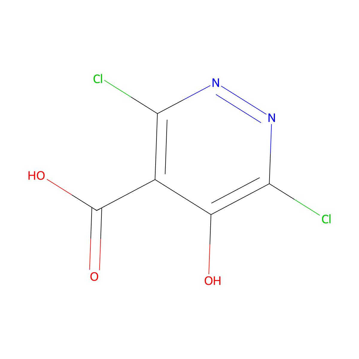 3,6-Dichloro-5-hydroxypyridazine-4-carboxylic acid molecular structure, CAS 2913267-55-5