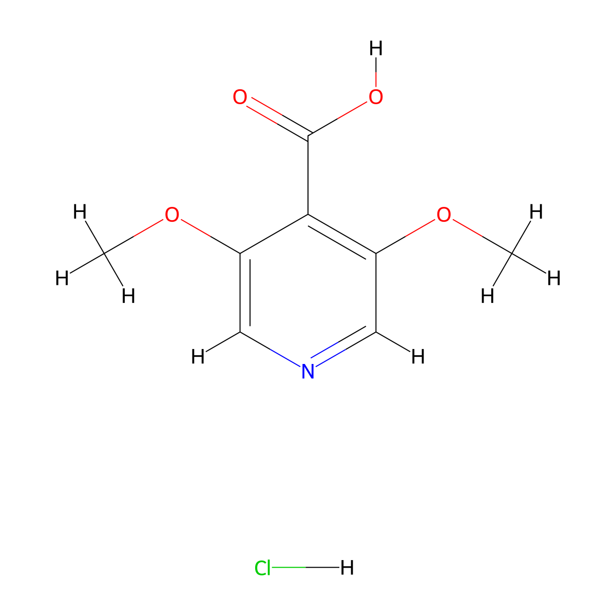 3,5-Dimethoxypyridine-4-carboxylicacidhydrochloride molecular structure, CAS 2913267-59-9