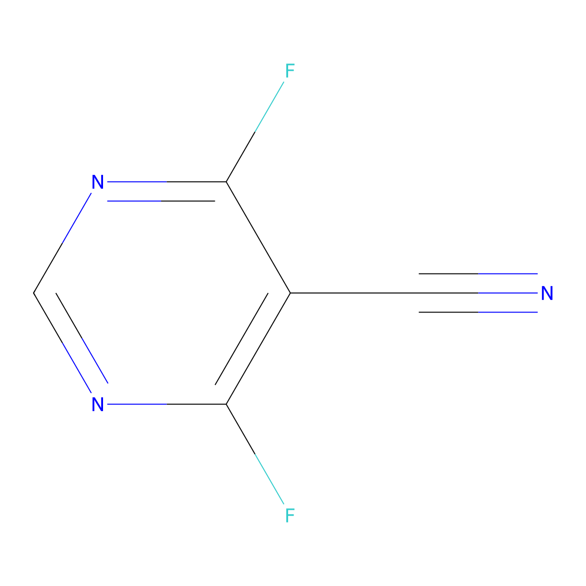 4,6-Difluoropyrimidine-5-carbonitrile molecular structure, CAS 2913267-61-3