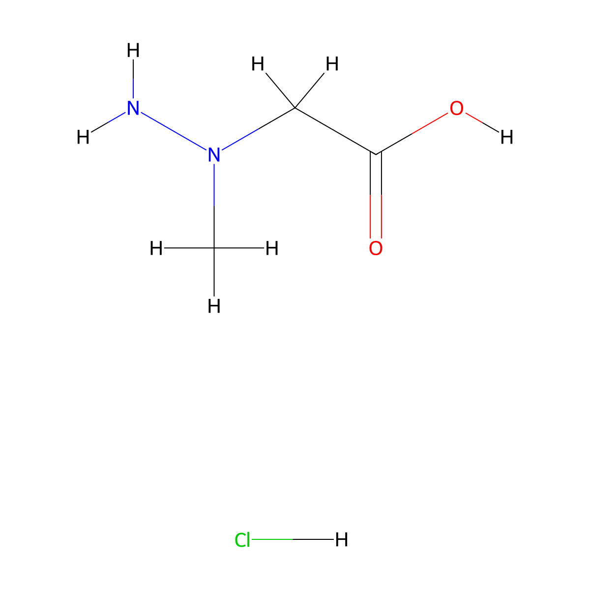 2-(1-Methylhydrazin-1-yl)acetic acid hydrochloride molecular structure, CAS 2913267-68-0