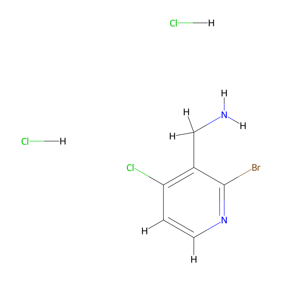 1-(2-Bromo-4-chloropyridin-3-yl)methanamine dihydrochloride molecular structure, CAS 2913267-70-4