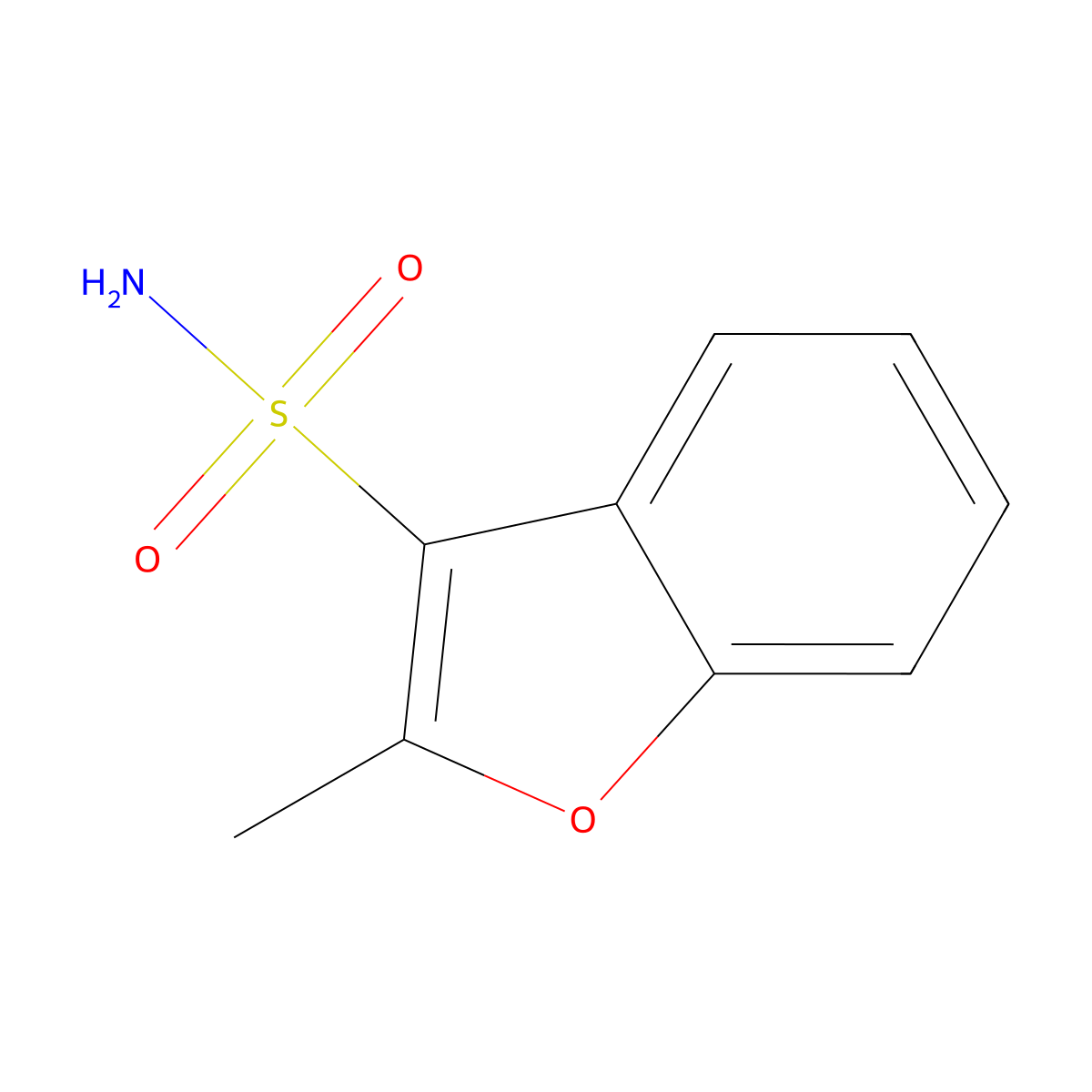 2-Methyl-1-benzofuran-3-sulfonamide molecular structure, CAS 2913267-74-8