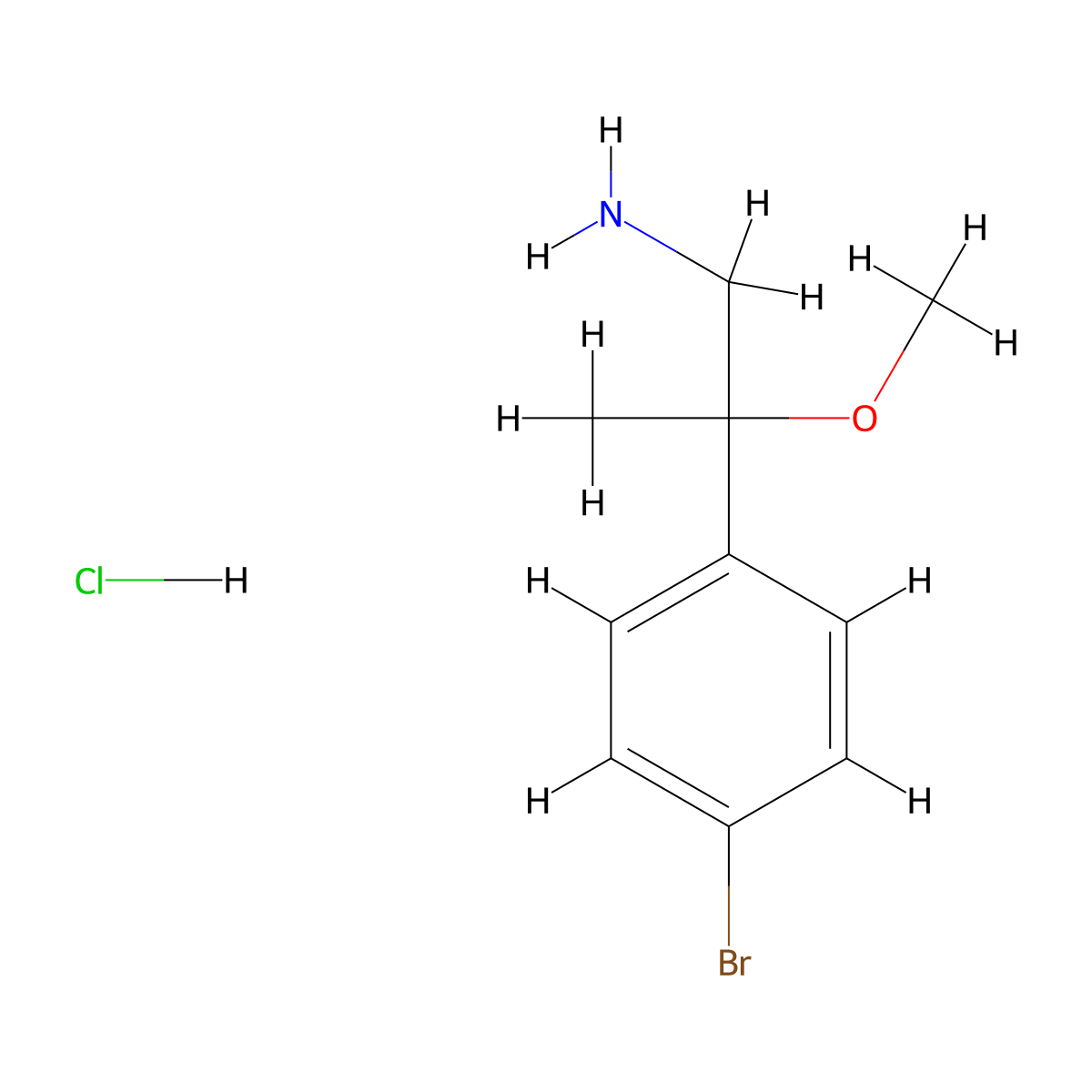 2-(4-Bromophenyl)-2-methoxypropan-1-amine hydrochloride molecular structure, CAS 2913267-80-6