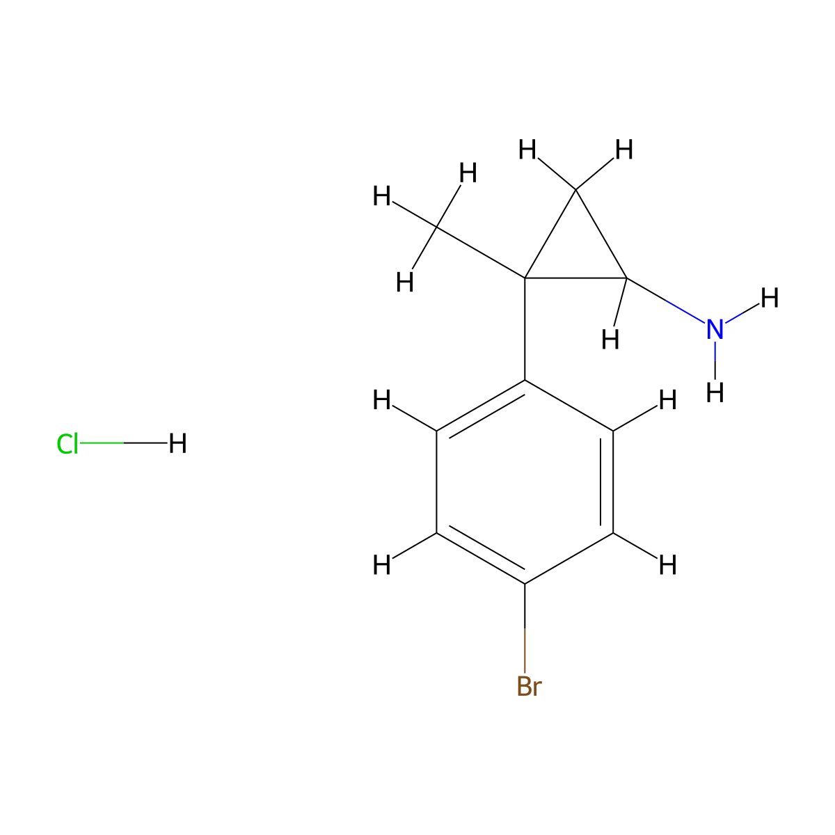 2-(4-Bromophenyl)-2-methylcyclopropan-1-amine hydrochloride molecular structure, CAS 2913267-89-5