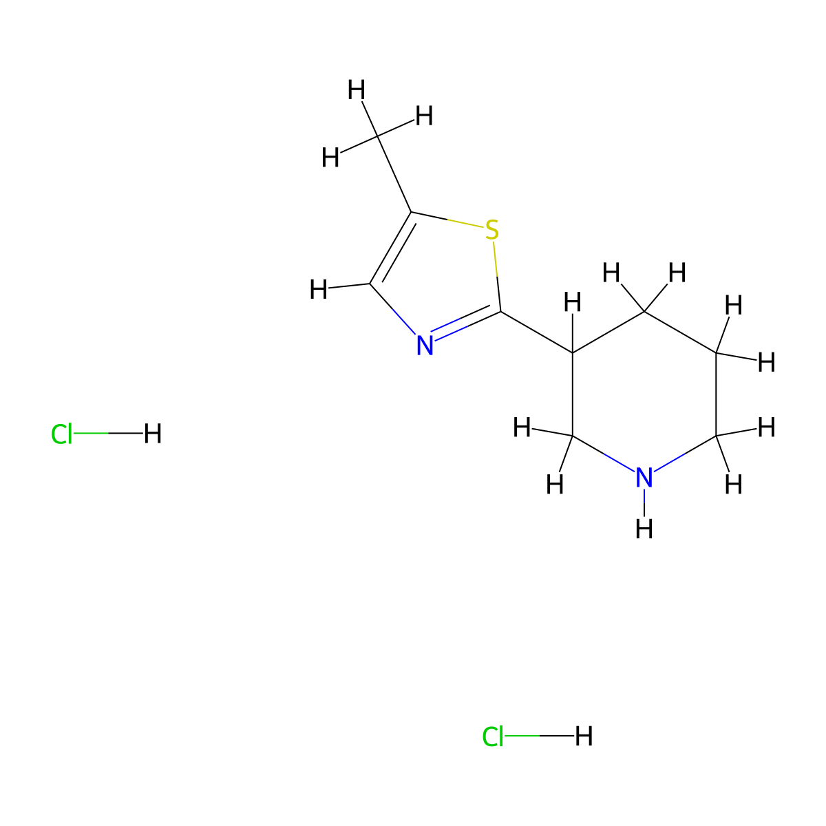 3-(5-Methyl-1,3-thiazol-2-yl)piperidine dihydrochloride molecular structure, CAS 2913267-92-0