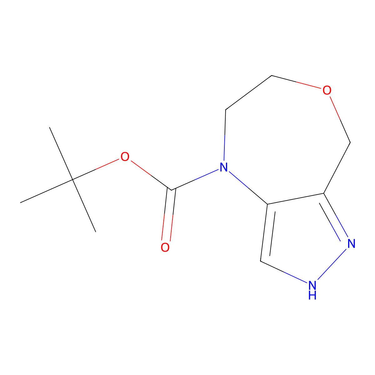 tert-butyl 2H,4H,5H,6H,8H-pyrazolo[4,3-e][1,4]oxazepine-4-carboxylate molecular structure, CAS 2913267-94-2