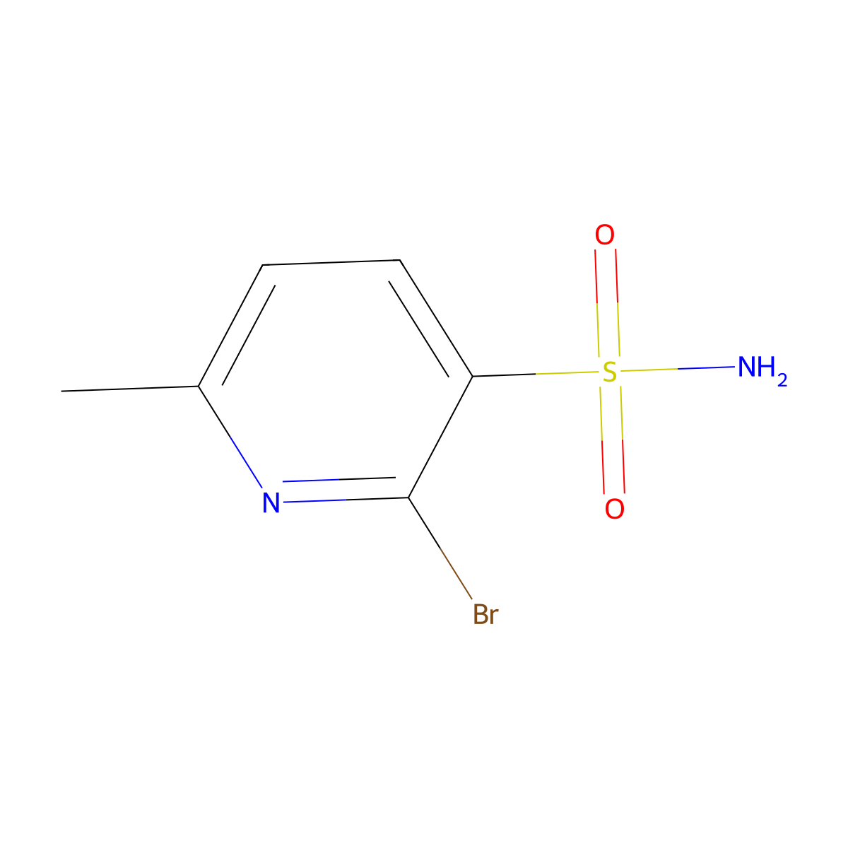 2-Bromo-6-methylpyridine-3-sulfonamide molecular structure, CAS 2913267-97-5