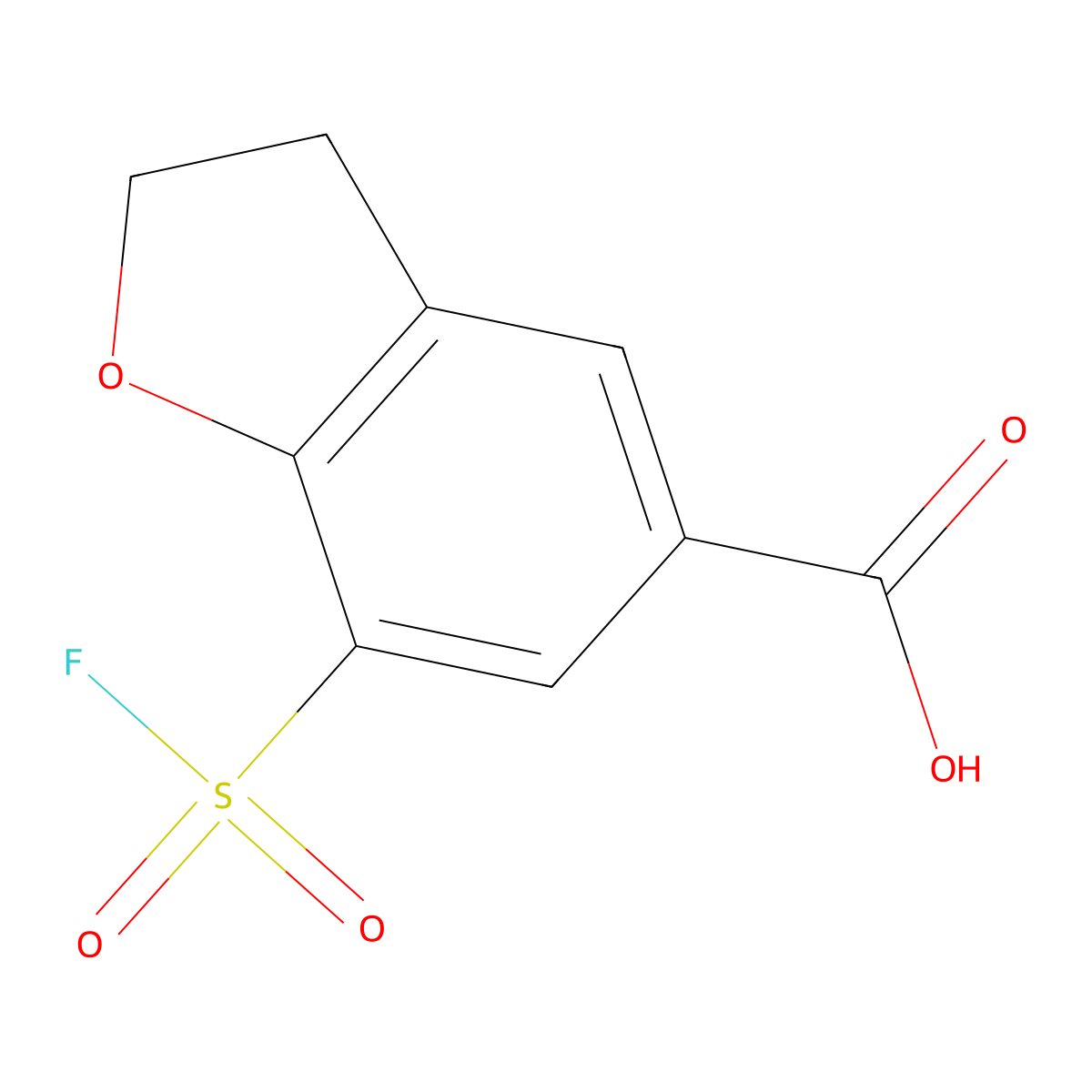 7-(Fluorosulfonyl)-2,3-dihydro-1-benzofuran-5-carboxylicacid molecular structure, CAS 2913268-02-5