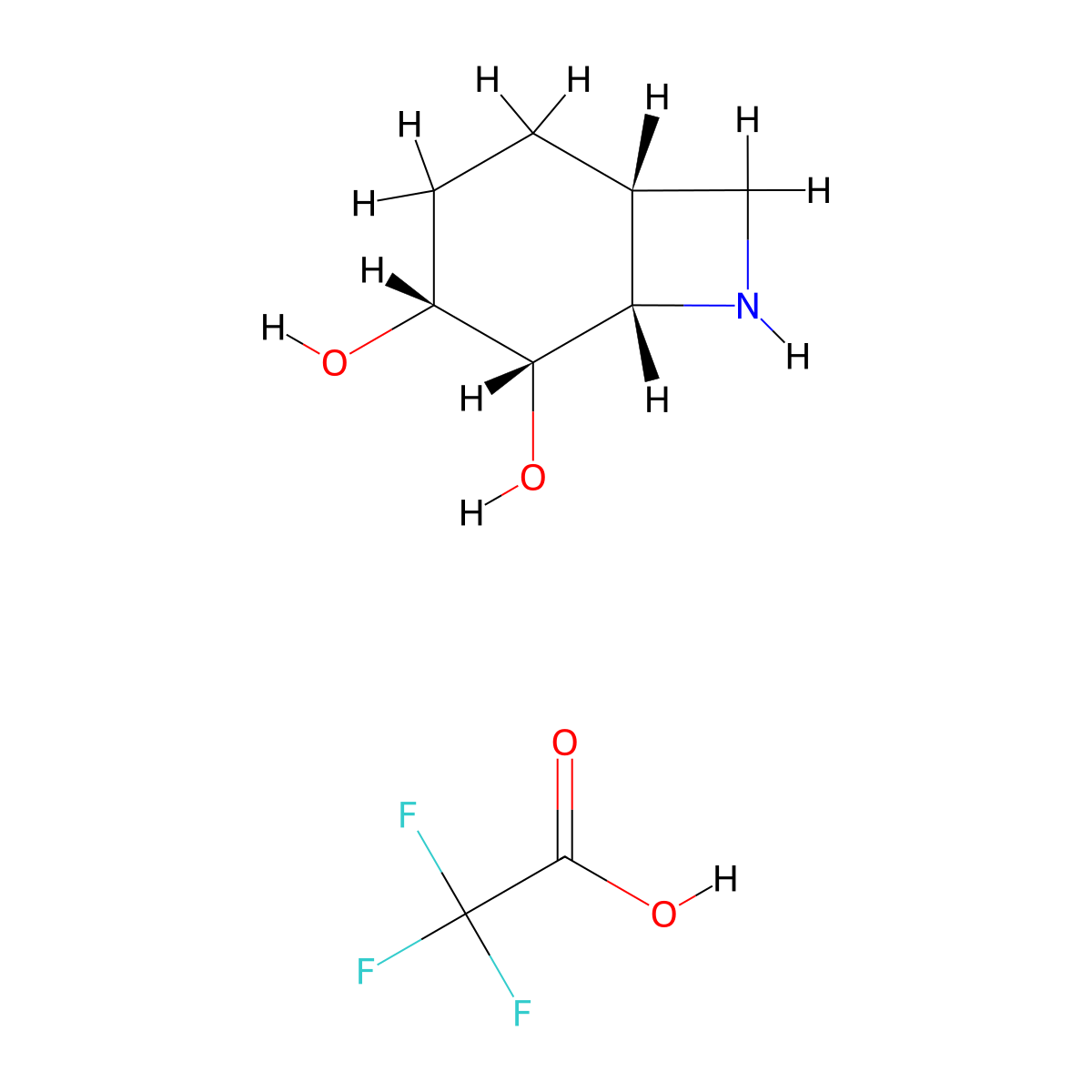 (1RS,4RS&,5SR&,6SR)-7-azabicyclo[4.2.0]octane-4,5-diol,trifluoroaceticacid molecular structure, CAS 2913268-03-6