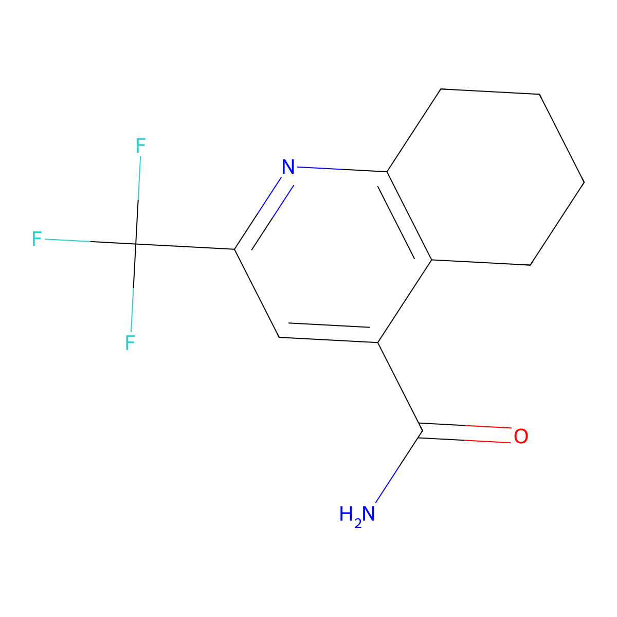 2-(Trifluoromethyl)-5,6,7,8-tetrahydroquinoline-4-carboxamide molecular structure, CAS 2913268-07-0