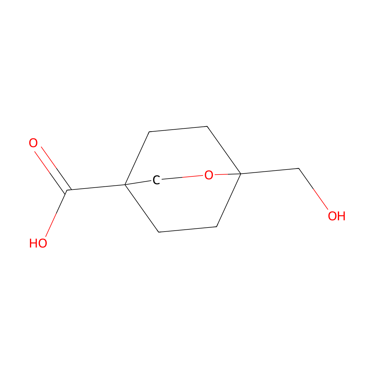 1-(Hydroxymethyl)-2-oxabicyclo[2.2.2]octane-4-carboxylic acid molecular structure, CAS 2913268-08-1
