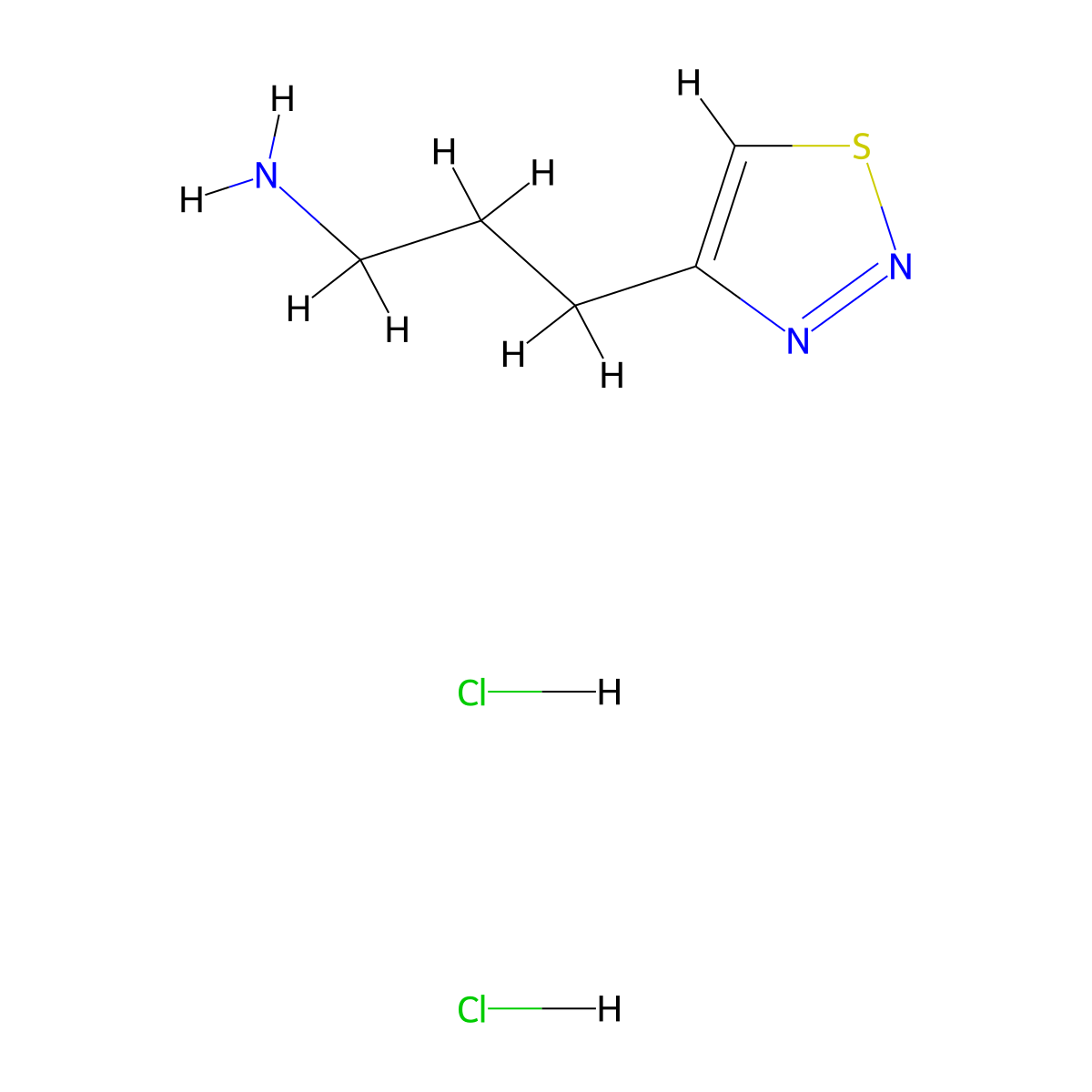 3-(1,2,3-Thiadiazol-4-yl)propan-1-amine dihydrochloride molecular structure, CAS 2913268-10-5