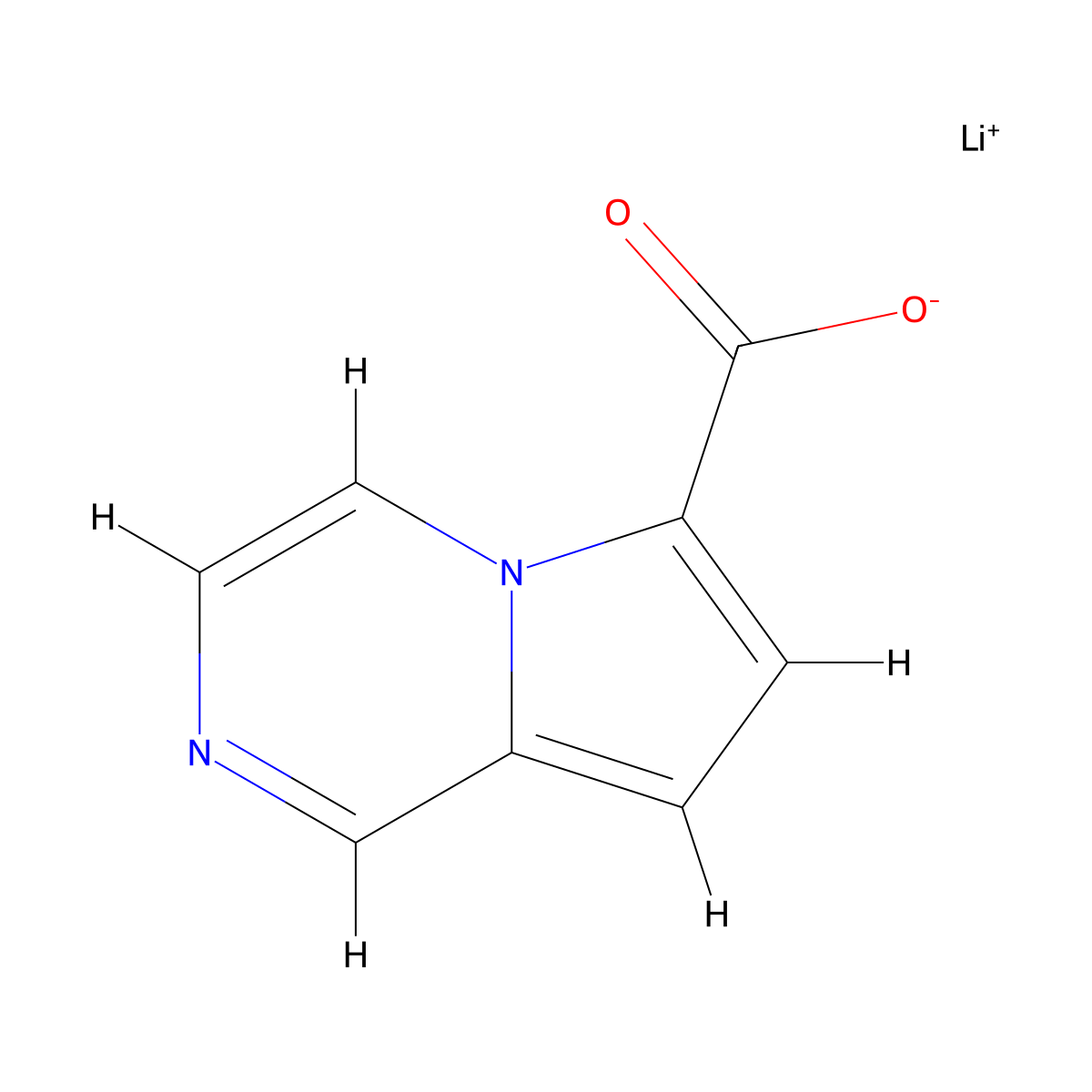 Lithium(1+)pyrrolo[1,2-a]pyrazine-6-carboxylate molecular structure, CAS 2913268-14-9