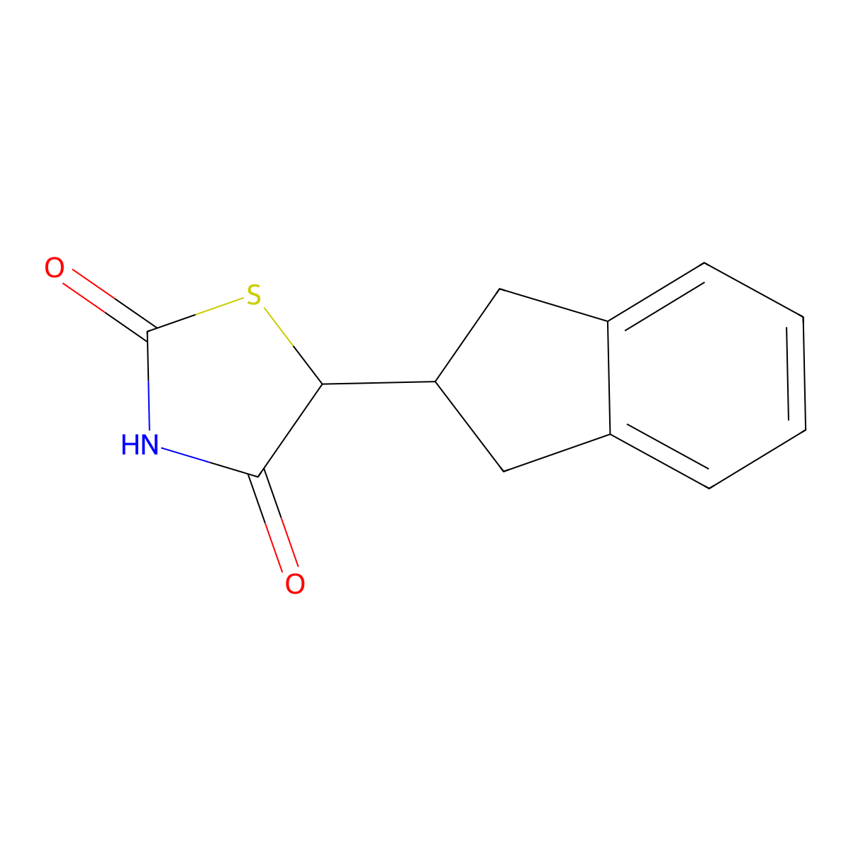 5-(2,3-dihydro-1H-inden-2-yl)-1,3-thiazolidine-2,4-dione molecular structure, CAS 2913268-15-0
