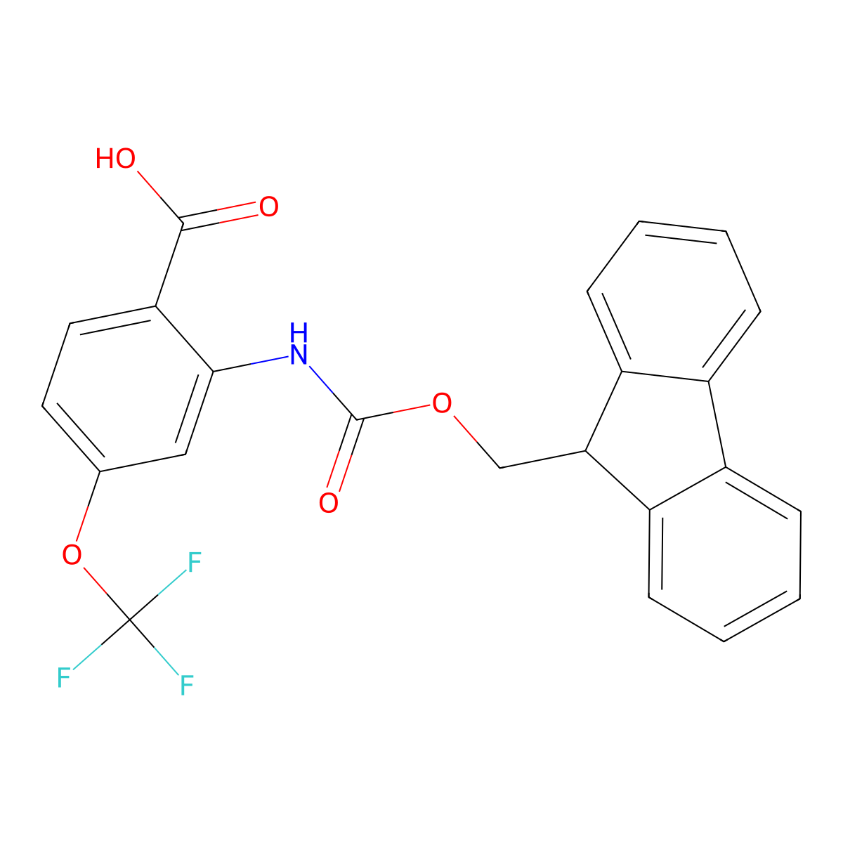 2-({[(9H-fluoren-9-yl)methoxy]carbonyl}amino)-4-(trifluoromethoxy)benzoicacid molecular structure, CAS 2913268-19-4