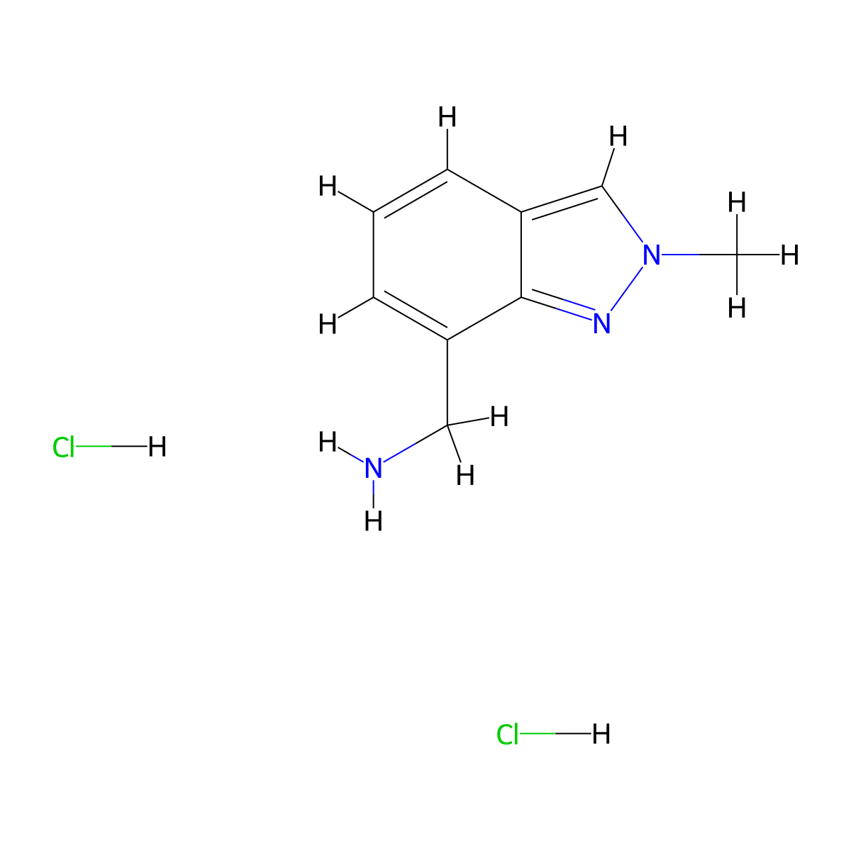 1-(2-methyl-2H-indazol-7-yl)methanaminedihydrochloride molecular structure, CAS 2913268-25-2
