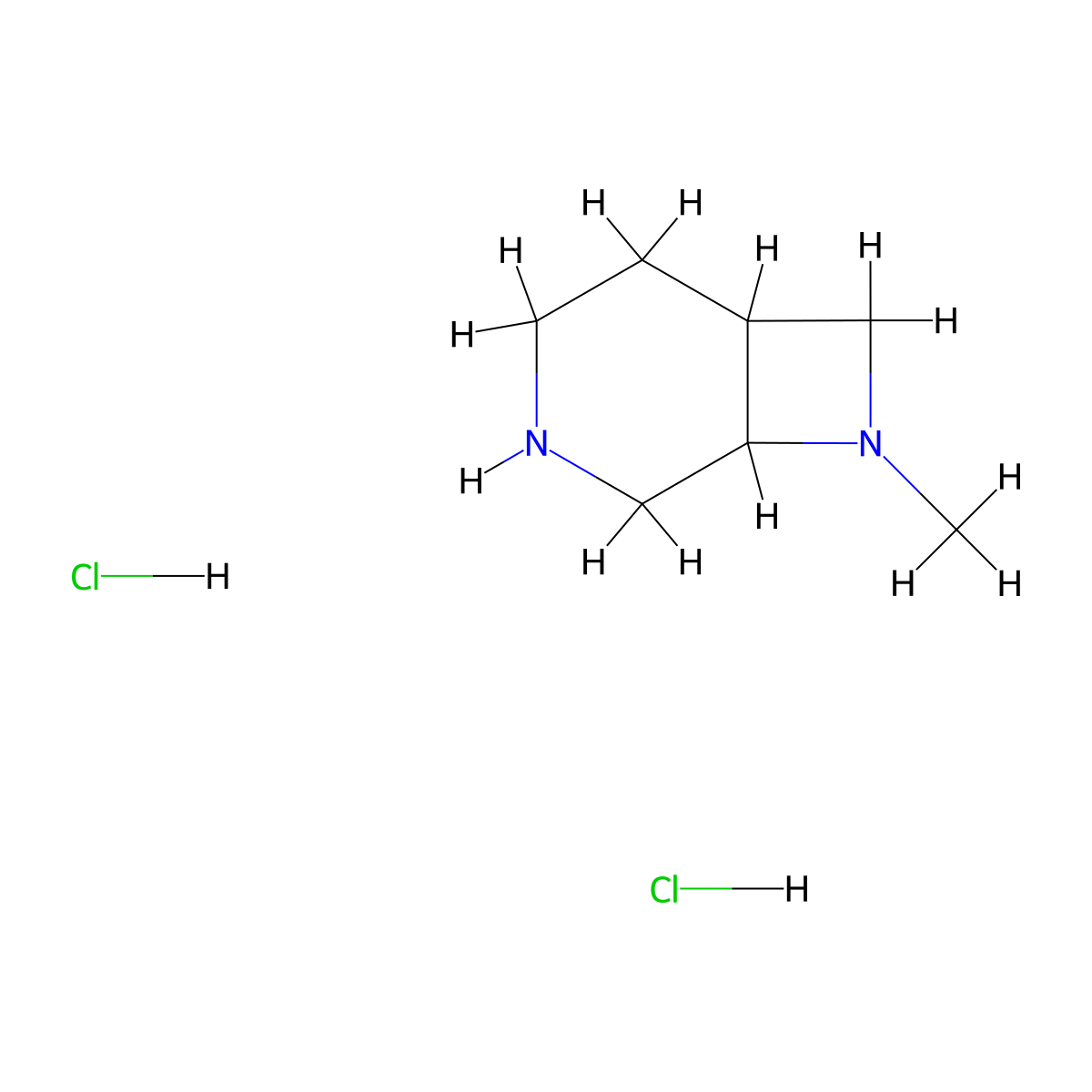 8-Methyl-3,8-diazabicyclo[4.2.0]octane dihydrochloride molecular structure, CAS 2913268-29-6