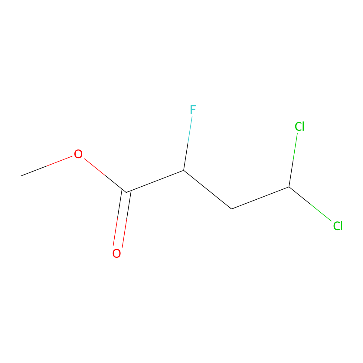 Methyl 4,4-dichloro-2-fluorobutanoate molecular structure, CAS 2913268-30-9