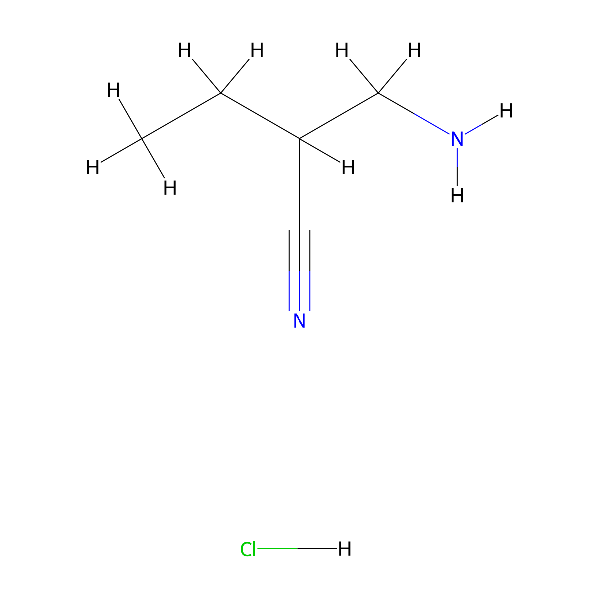 2-(Aminomethyl)butanenitrile hydrochloride molecular structure, CAS 2913268-31-0