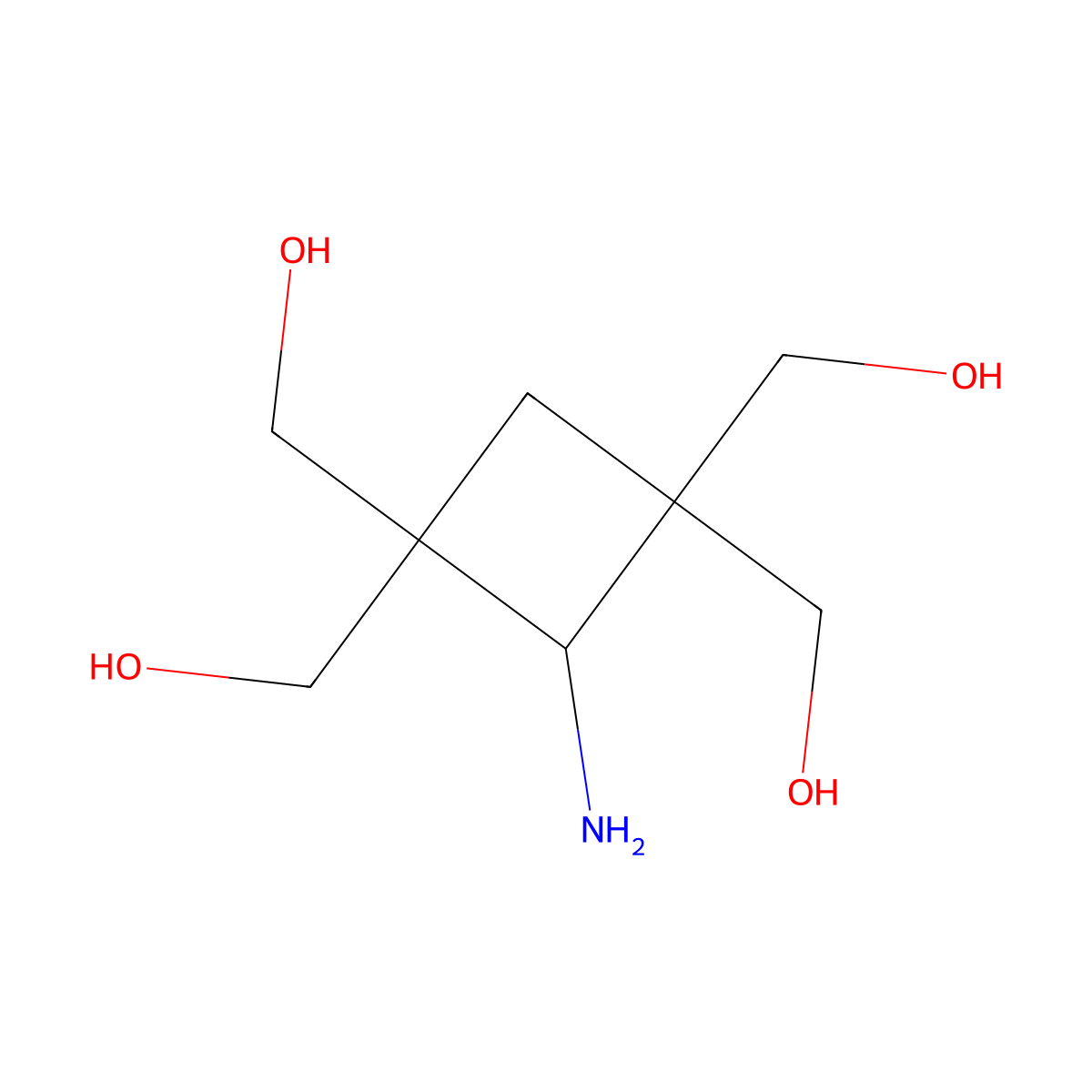 [2-Amino-1,3,3-tris(hydroxymethyl)cyclobutyl]methanol molecular structure, CAS 2913268-32-1