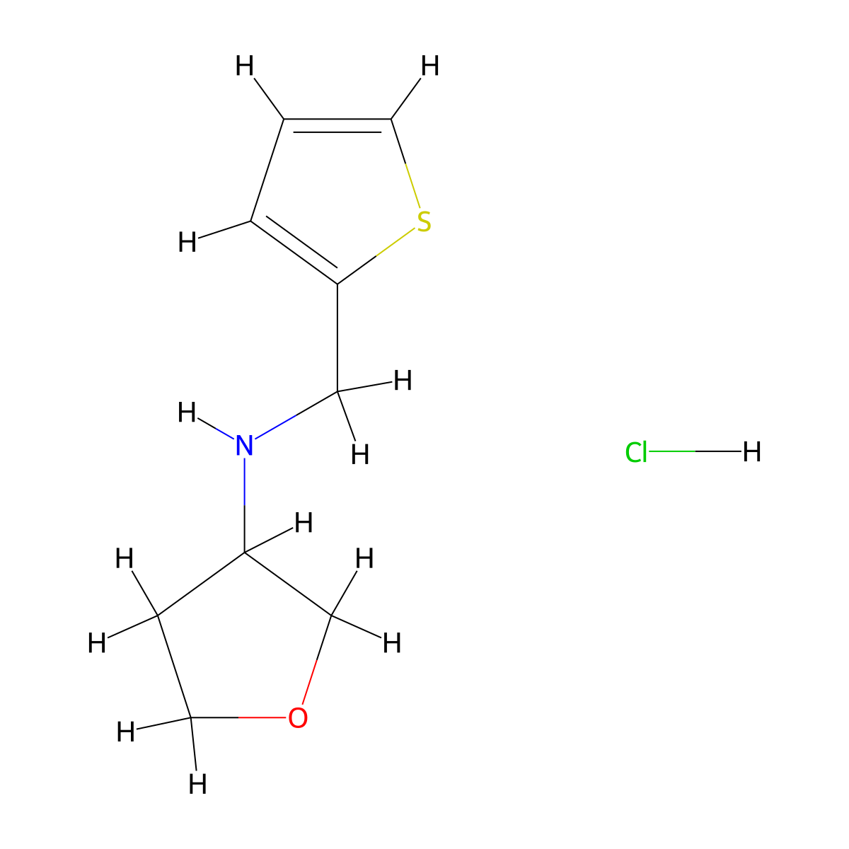 N-[(thiophen-2-yl)methyl]oxolan-3-amine hydrochloride molecular structure, CAS 2913268-43-4