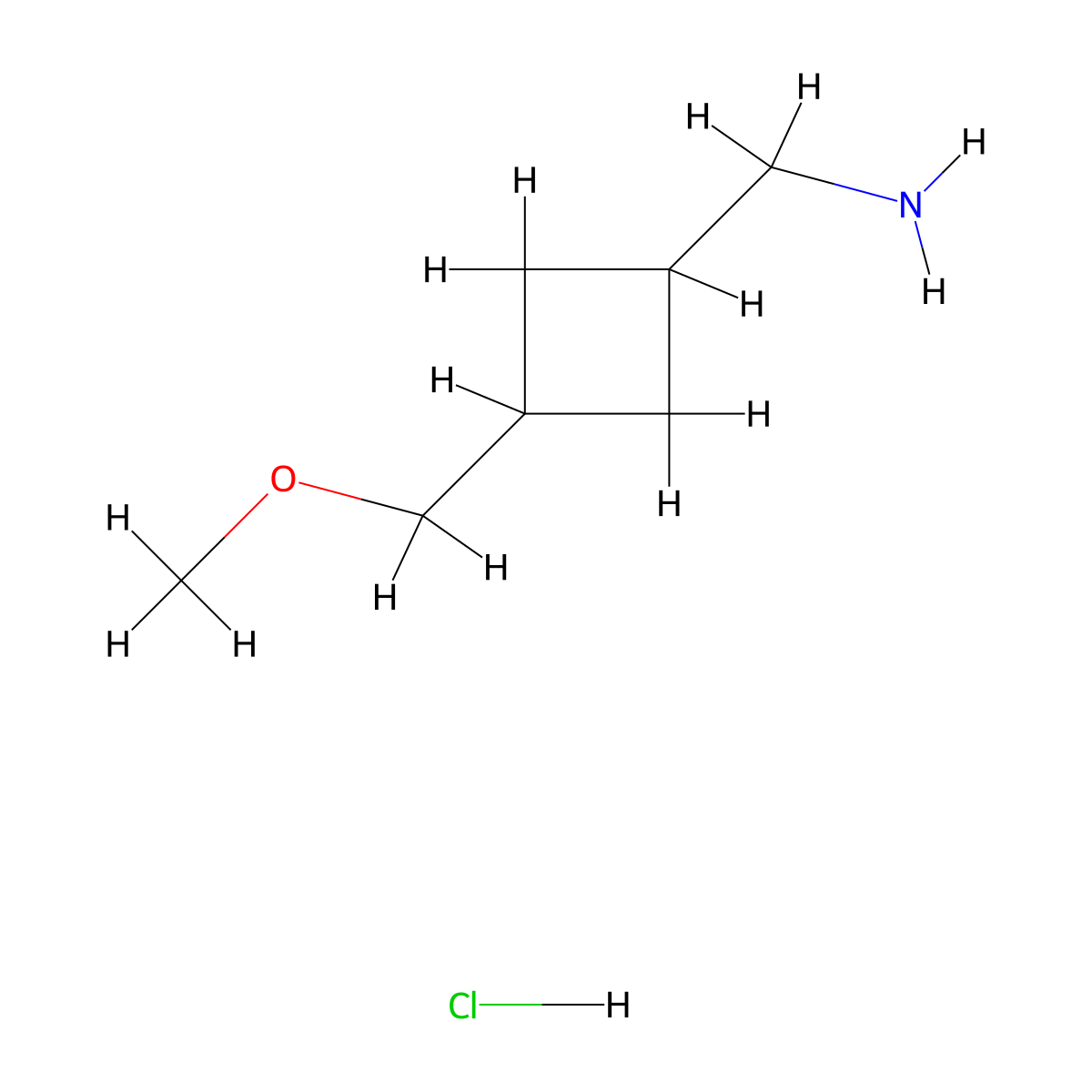 1-(3-(Methoxymethyl)cyclobutyl)methanamine hydrochloride molecular structure, CAS 2913268-48-9