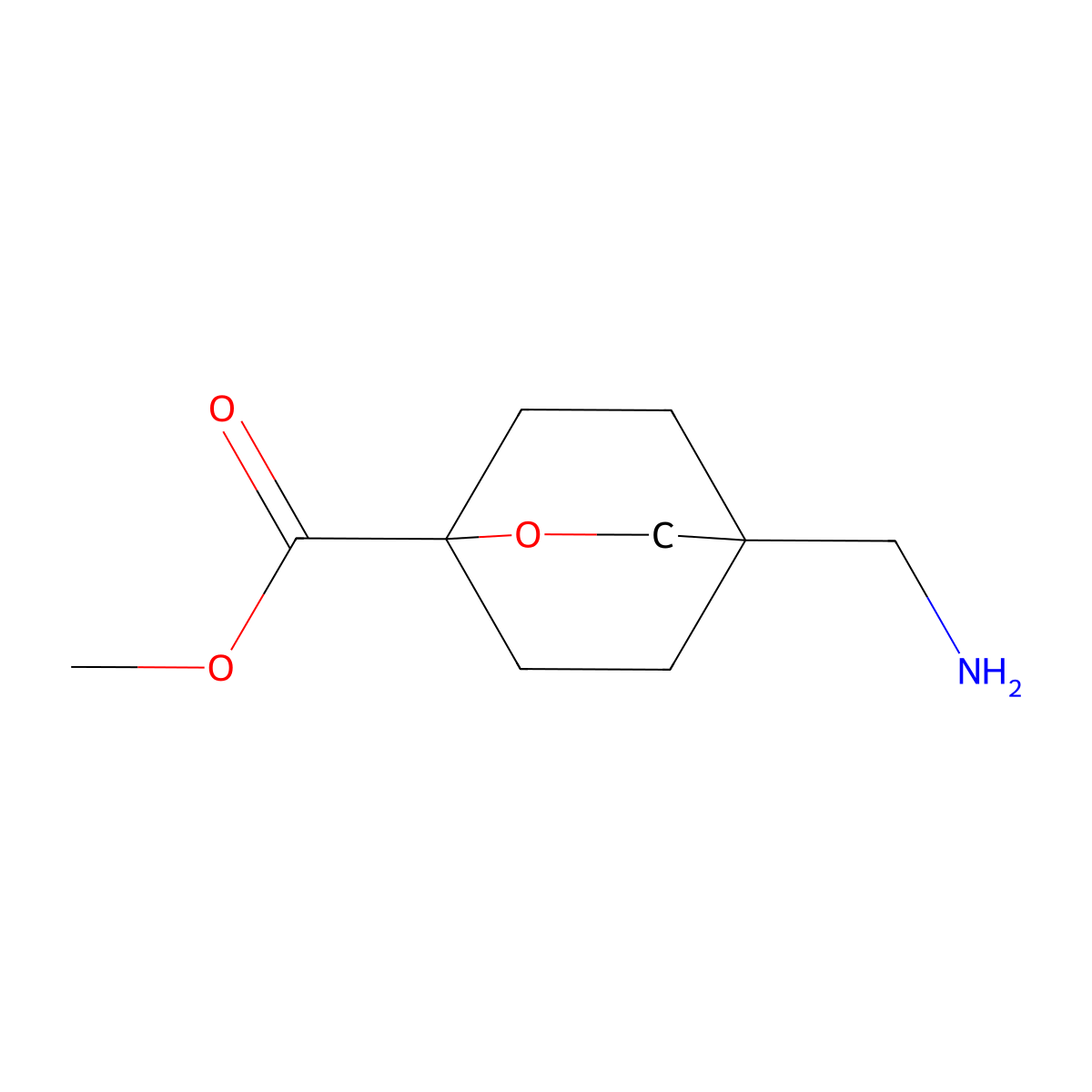 Methyl 4-(aminomethyl)-2-oxabicyclo[2.2.2]octane-1-carboxylate molecular structure, CAS 2913268-49-0