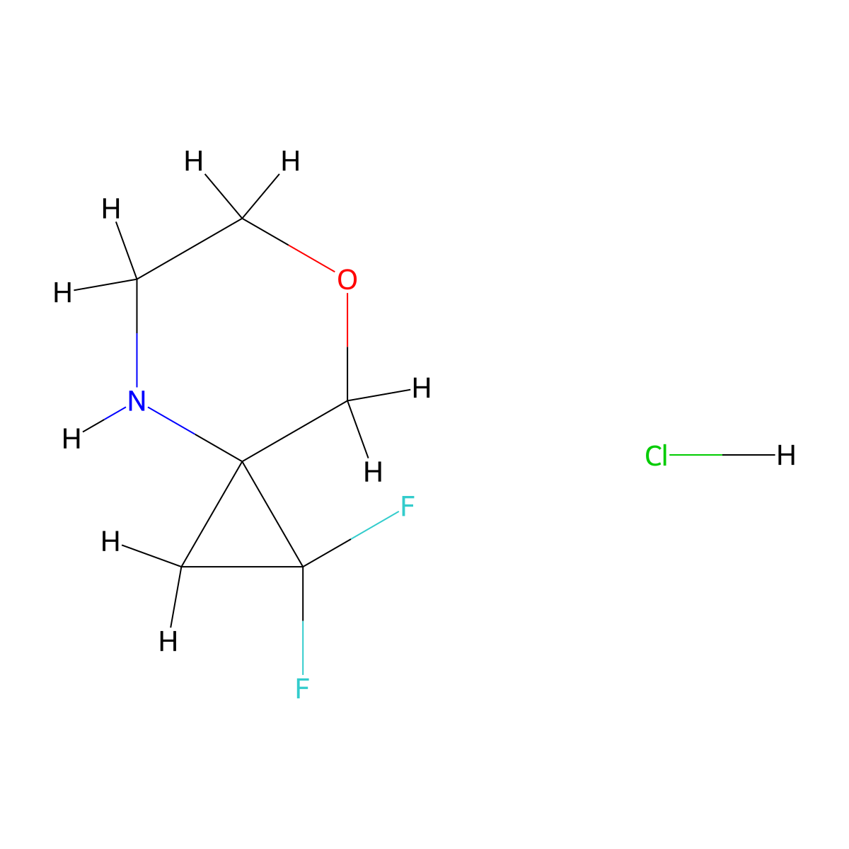 1,1-Difluoro-7-oxa-4-azaspiro[2.5]octane hydrochloride molecular structure, CAS 2913268-53-6