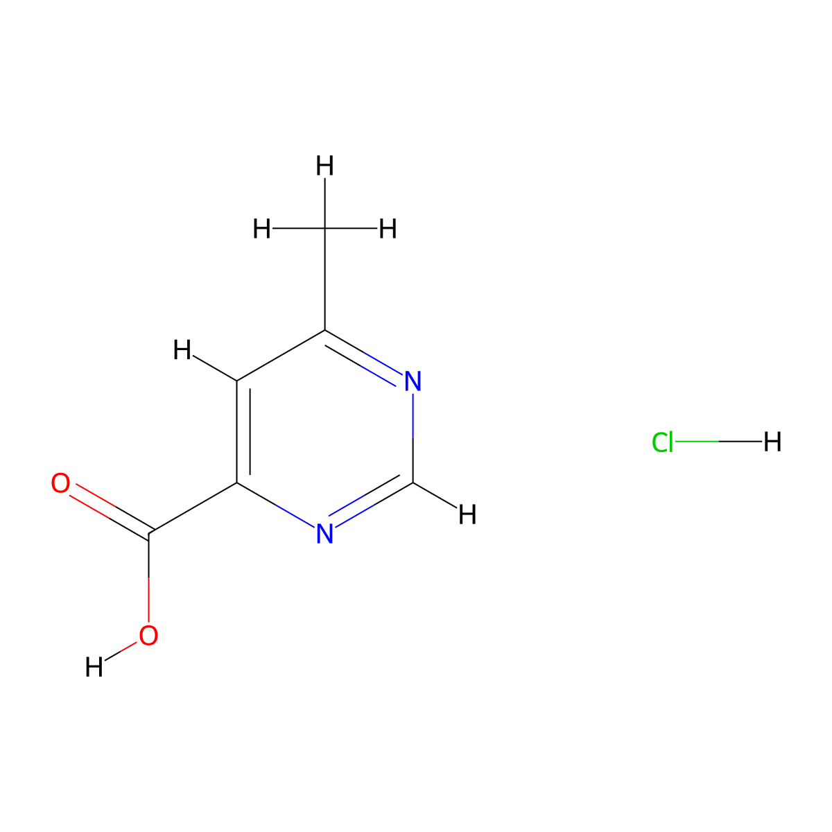 6-Methylpyrimidine-4-carboxylic acid hydrochloride molecular structure, CAS 2913268-56-9