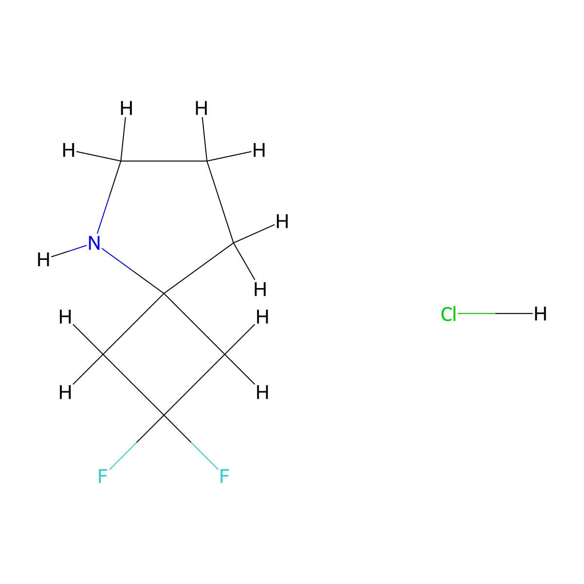 2,2-Difluoro-5-azaspiro[3.4]octane hydrochloride molecular structure, CAS 2913268-62-7