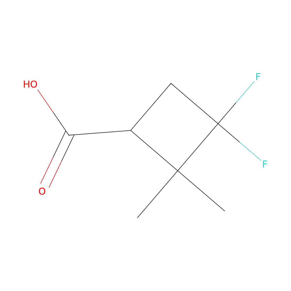 3,3-Difluoro-2,2-dimethylcyclobutane-1-carboxylic acid molecular structure, CAS 2913268-63-8