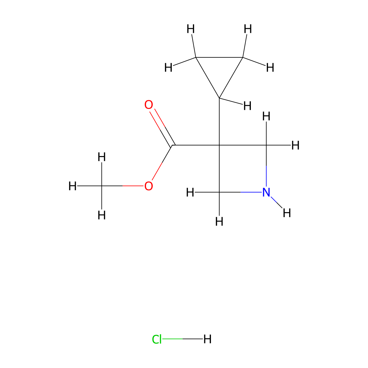 Methyl3-cyclopropylazetidine-3-carboxylatehydrochloride molecular structure, CAS 2913268-64-9