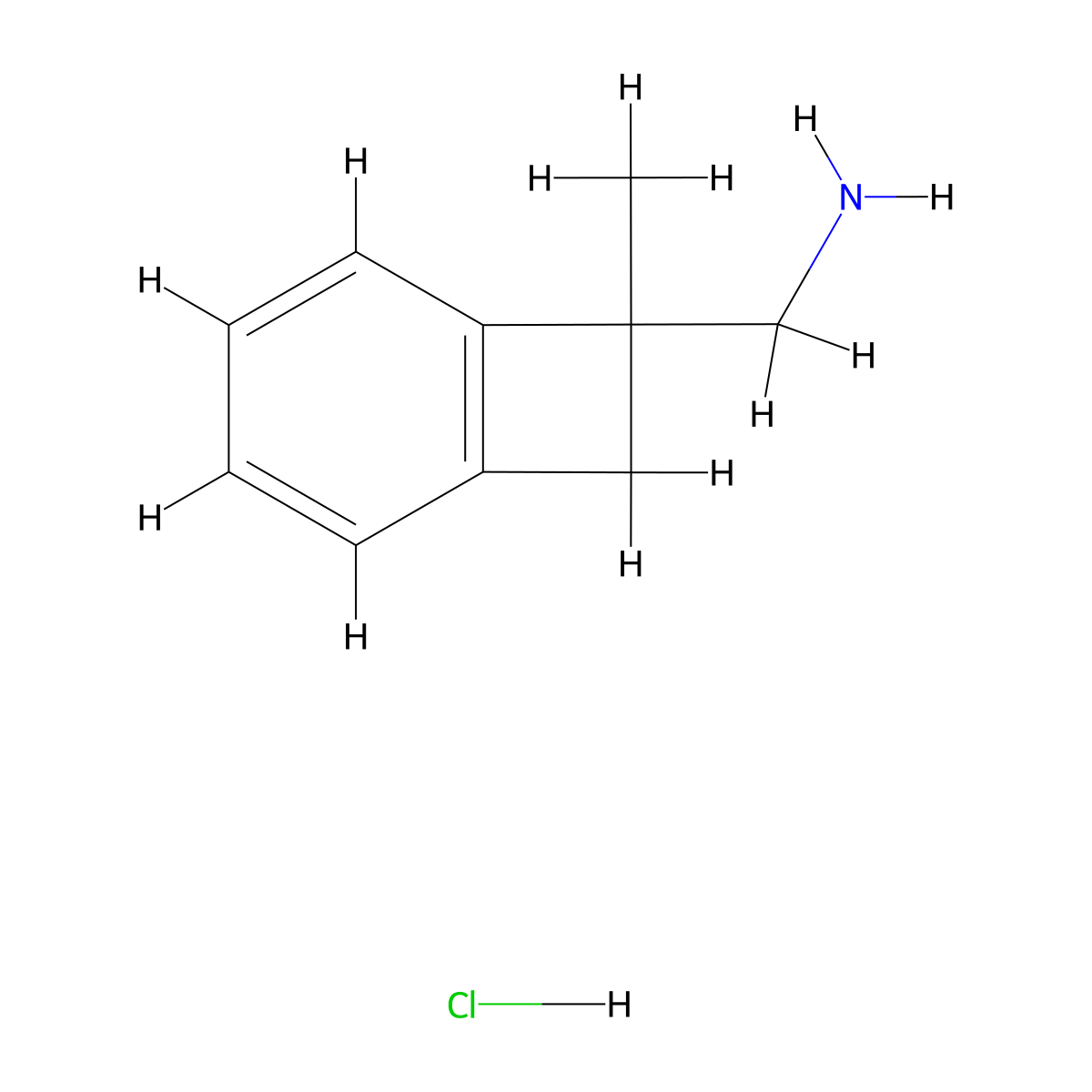 1-{7-Methylbicyclo[4.2.0]octa-1,3,5-trien-7-yl}methanamine hydrochloride molecular structure, CAS 2913268-67-2
