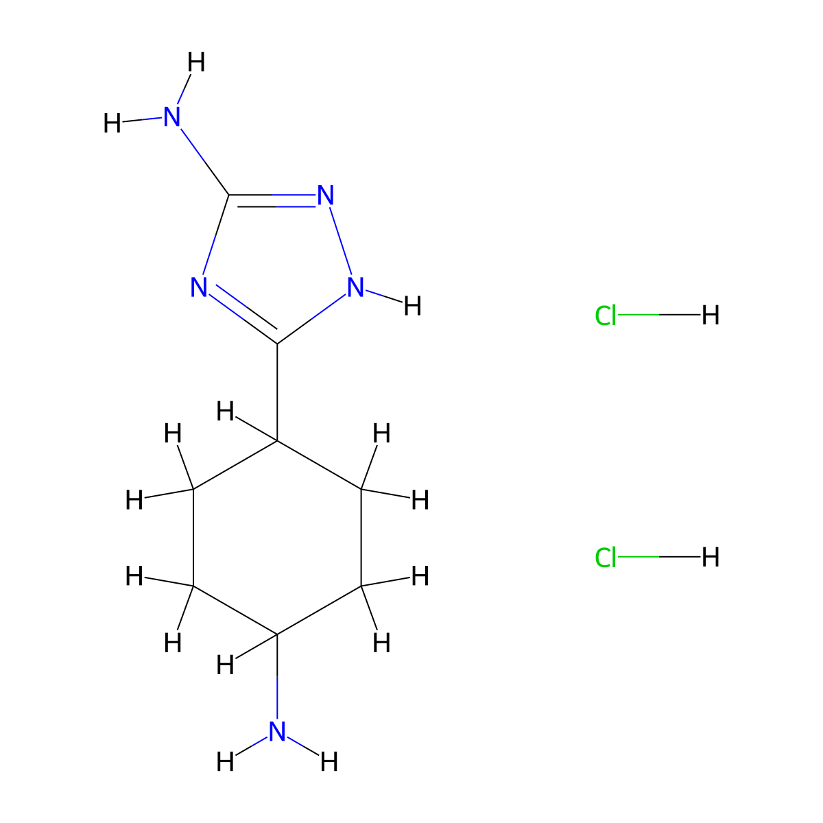 5-(4-aminocyclohexyl)-1H-1,2,4-triazol-3-amine dihydrochloride molecular structure, CAS 2913268-73-0
