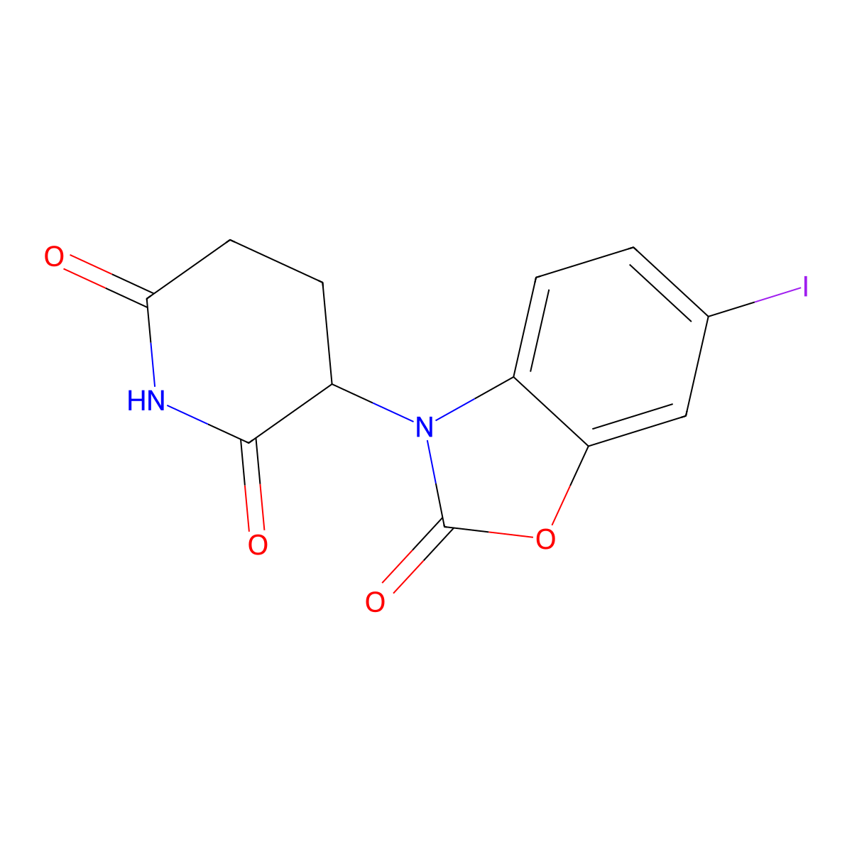 3-(6-Iodo-2-oxo-2,3-dihydro-1,3-benzoxazol-3-yl)piperidine-2,6-dione molecular structure, CAS 2913271-77-7
