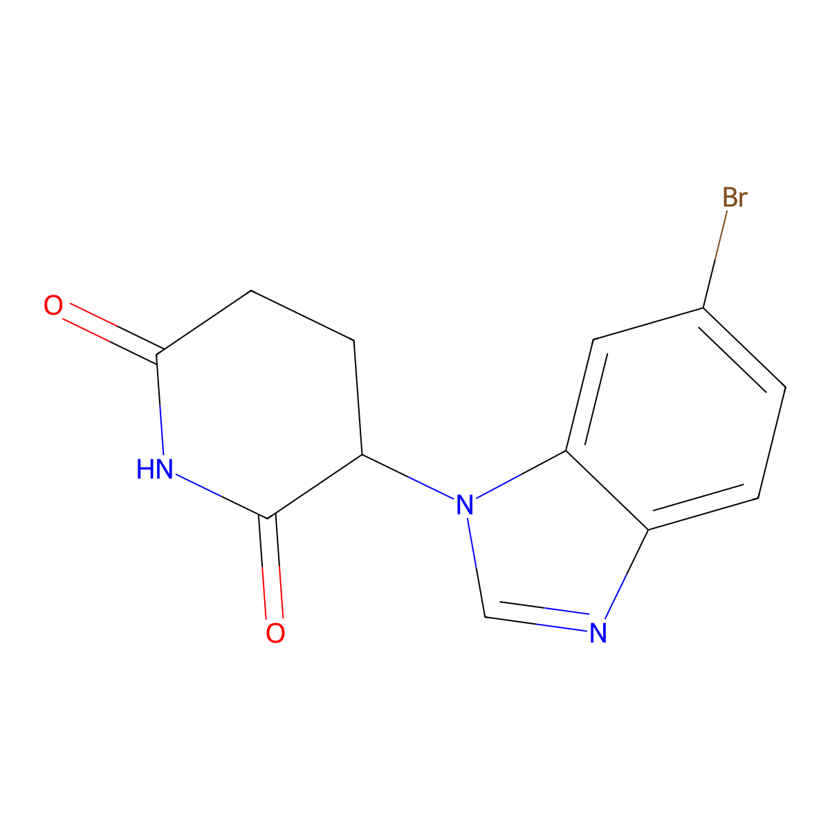 3-(6-bromo-1H-1,3-benzodiazol-1-yl)piperidine-2,6-dione molecular structure, CAS 2913274-70-9