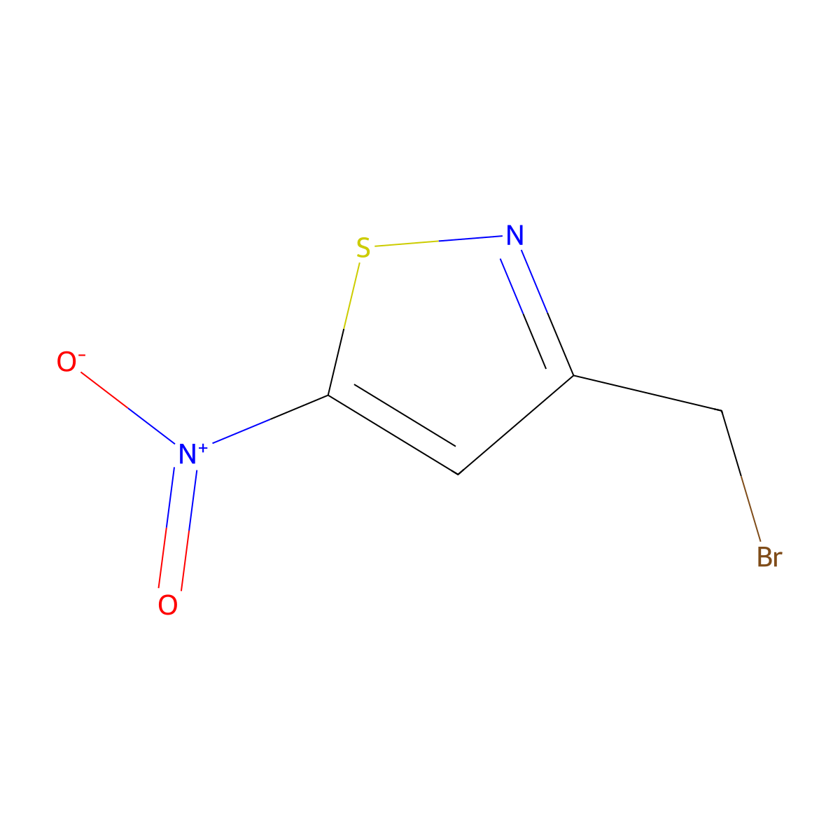 3-(Bromomethyl)-5-nitro-1,2-thiazole molecular structure, CAS 2913277-87-7