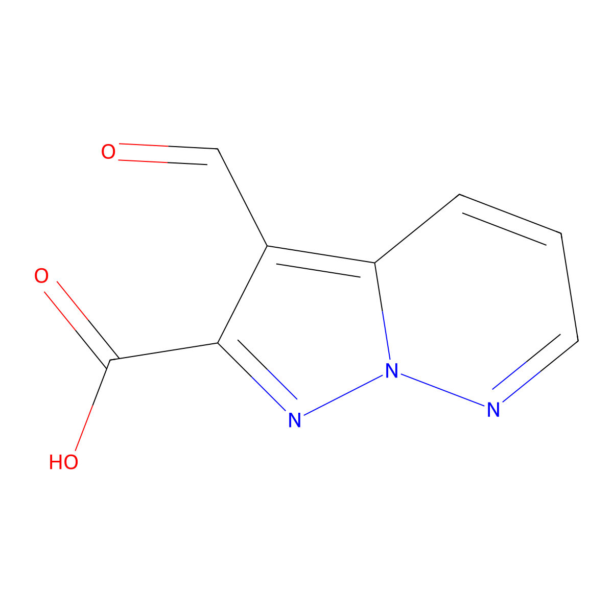 3-Formylpyrazolo(1,5-b)pyridazine-2-carboxylic acid molecular structure, CAS 2913277-95-7