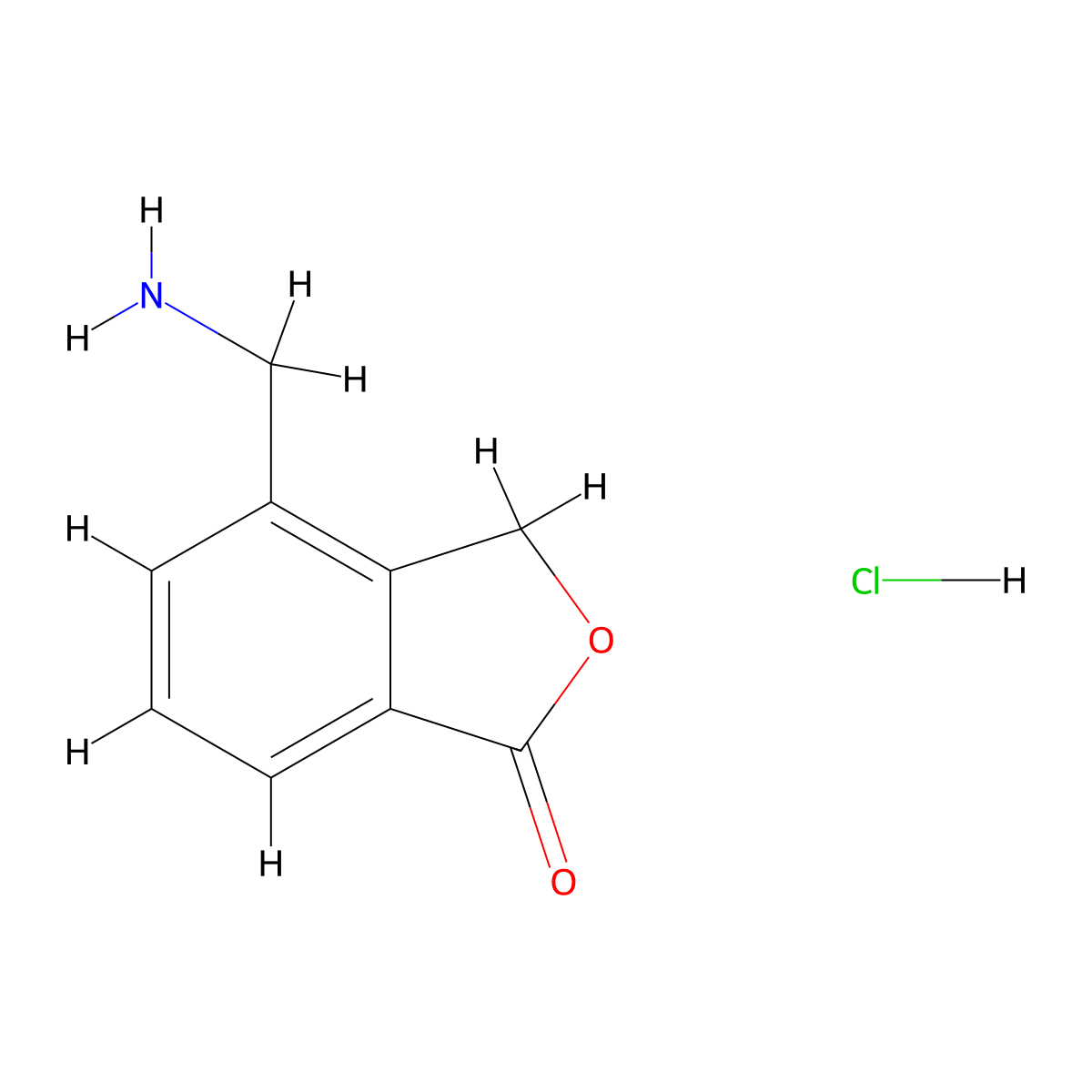 4-(Aminomethyl)-1,3-dihydro-2-benzofuran-1-one hydrochloride molecular structure, CAS 2913278-00-7