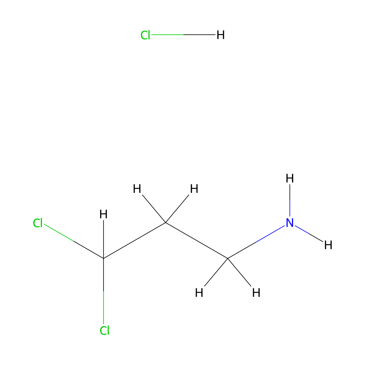 3,3-Dichloropropan-1-amine hydrochloride molecular structure, CAS 2913278-06-3