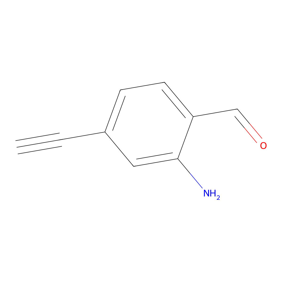 2-Amino-4-ethynylbenzaldehyde molecular structure, CAS 2913278-08-5