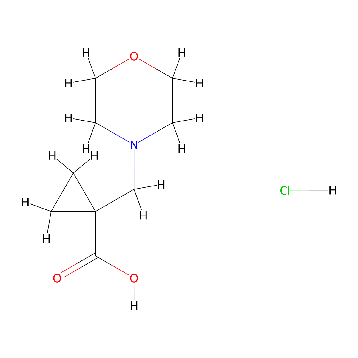 1-[(Morpholin-4-yl)methyl]cyclopropane-1-carboxylic acid hydrochloride molecular structure, CAS 2913278-16-5