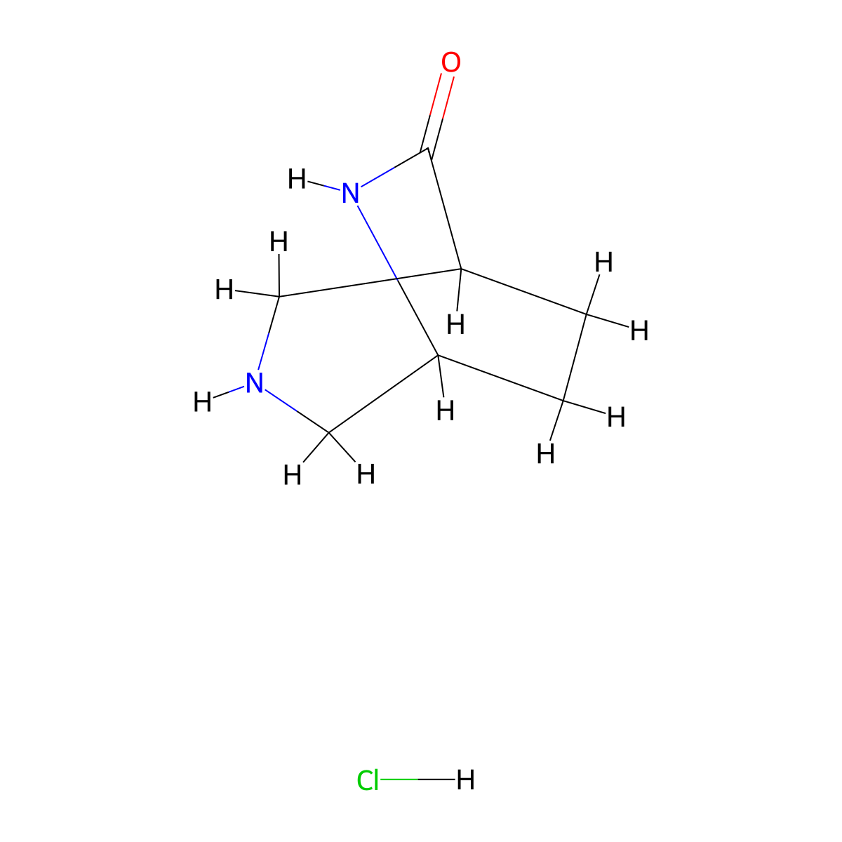 3,6-Diazabicyclo[3.2.2]nonan-7-one hydrochloride molecular structure, CAS 2913278-17-6