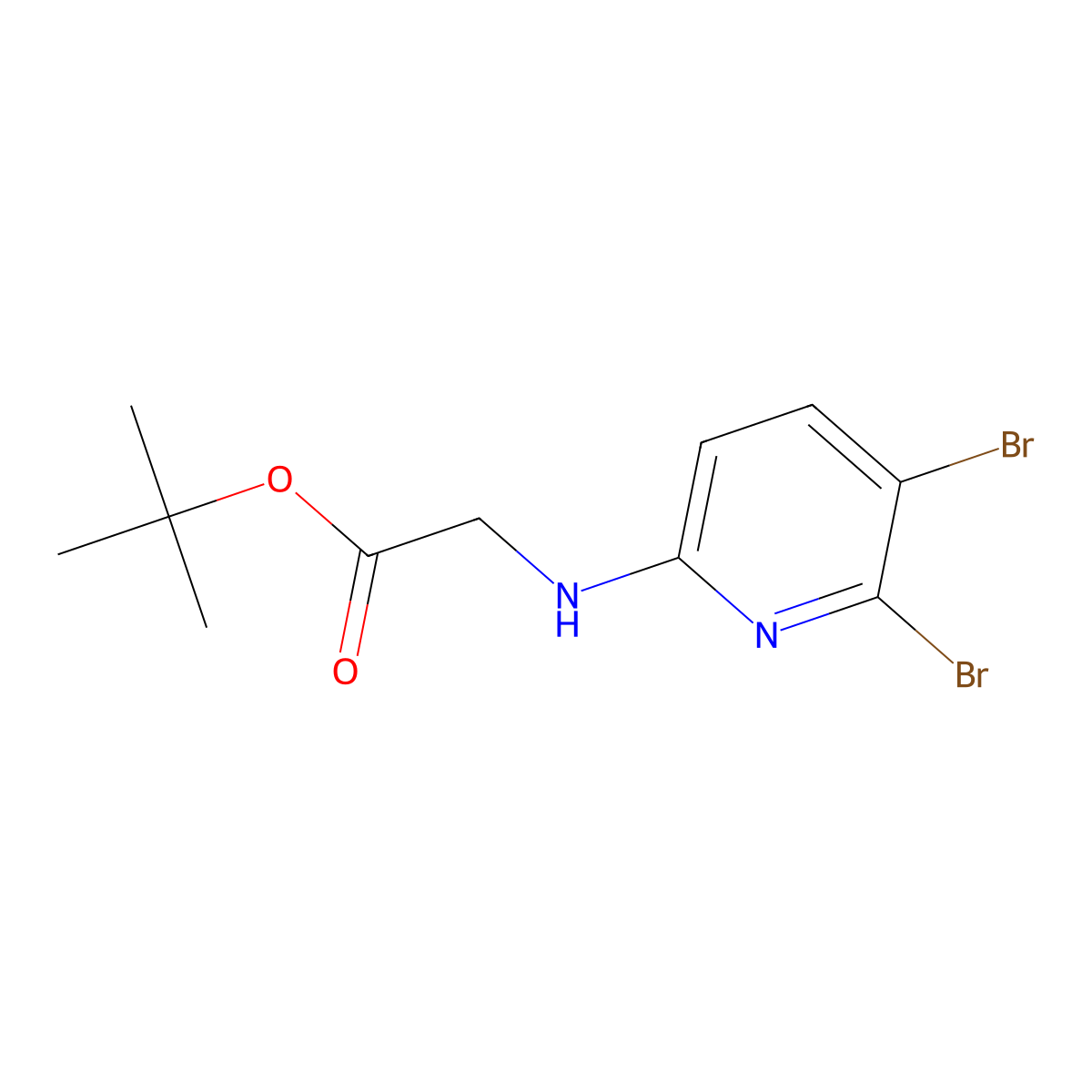 Tert-butyl 2-[(5,6-dibromopyridin-2-yl)amino]acetate molecular structure, CAS 2913278-20-1