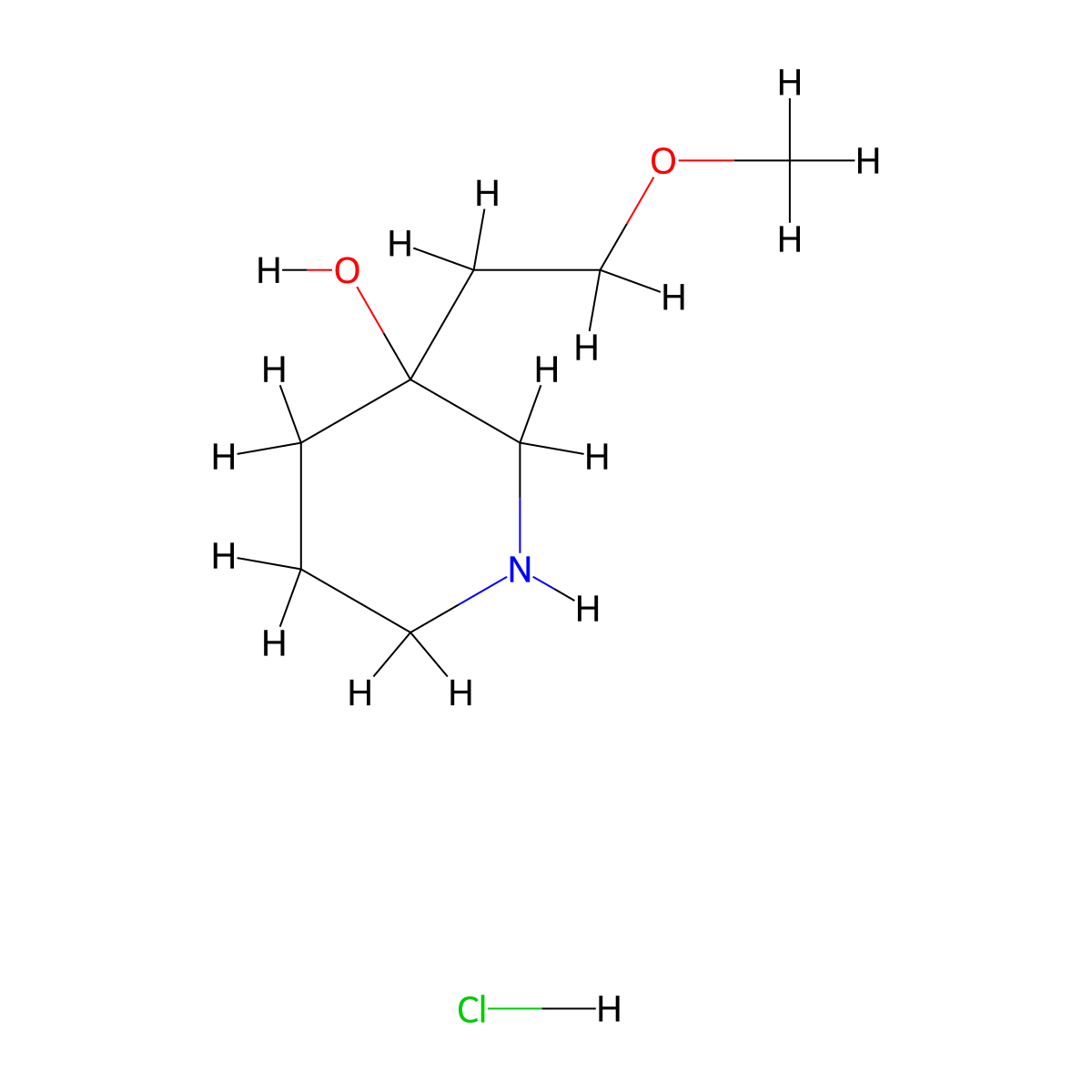3-(2-Methoxyethyl)piperidin-3-ol hydrochloride molecular structure, CAS 2913278-21-2