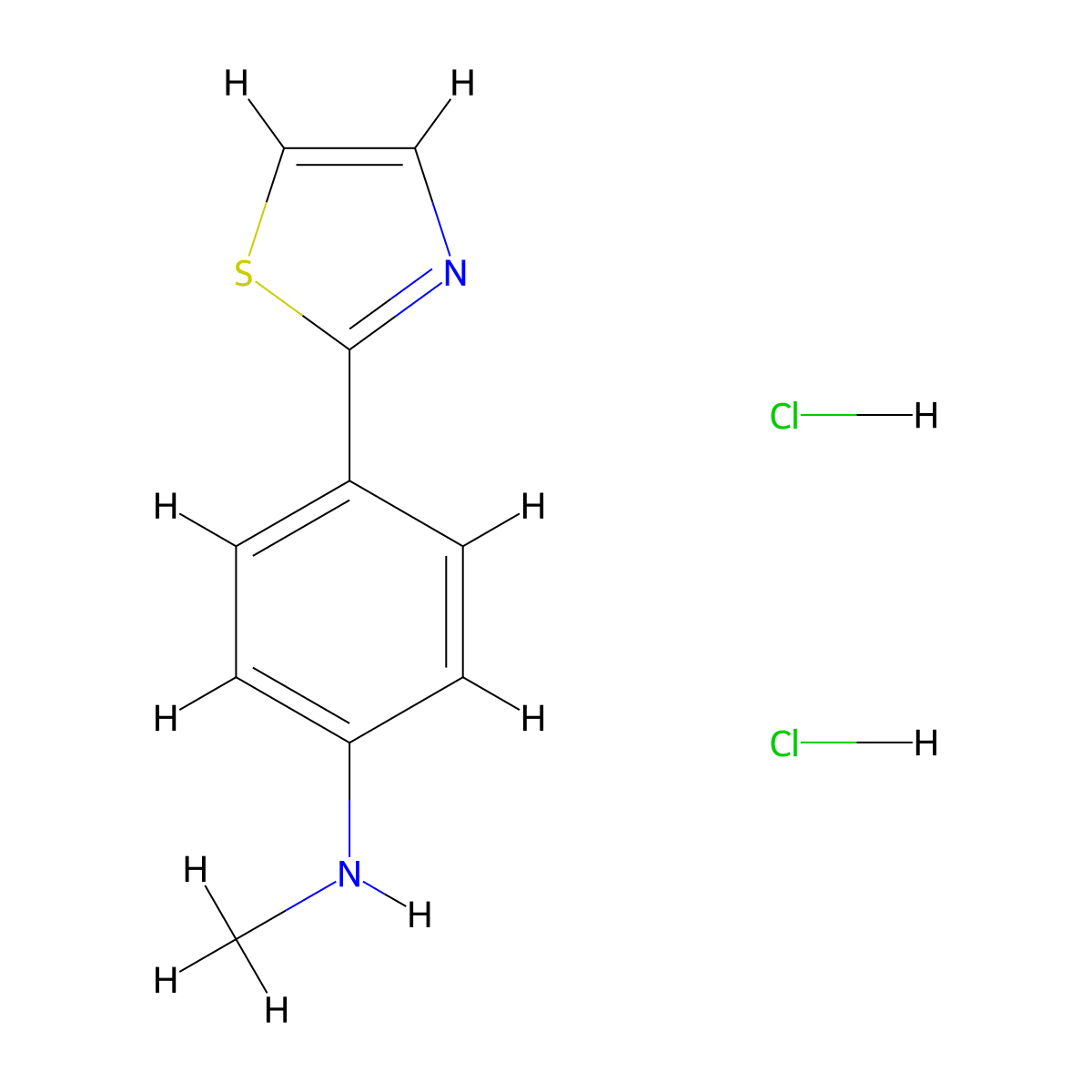 N-methyl-4-(1,3-thiazol-2-yl)aniline dihydrochloride molecular structure, CAS 2913278-22-3