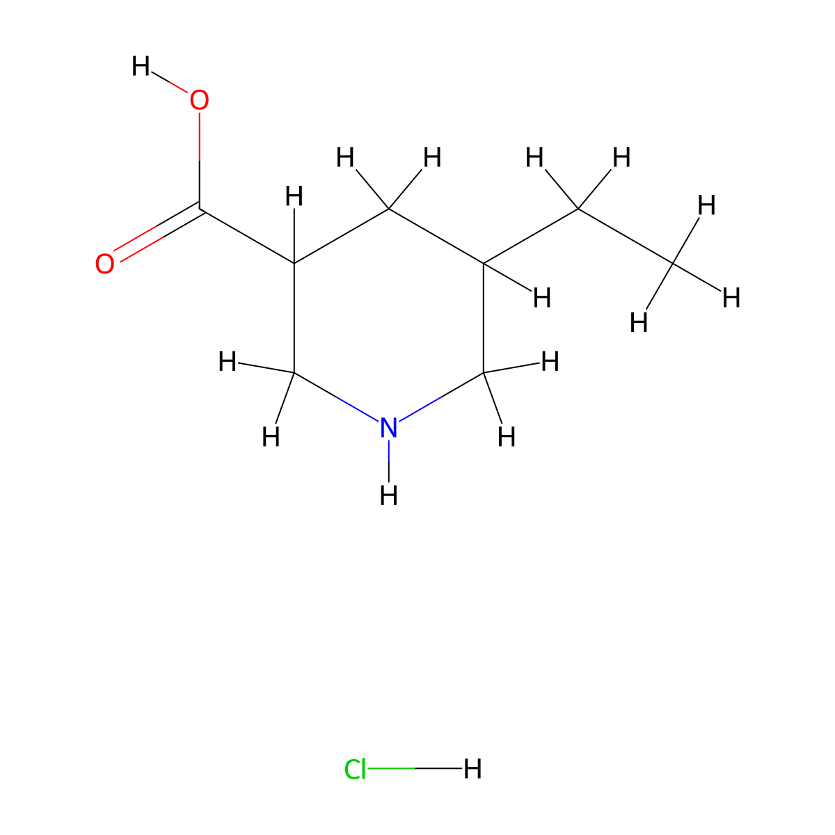 5-Ethylpiperidine-3-carboxylic acid hydrochloride molecular structure, CAS 2913278-25-6