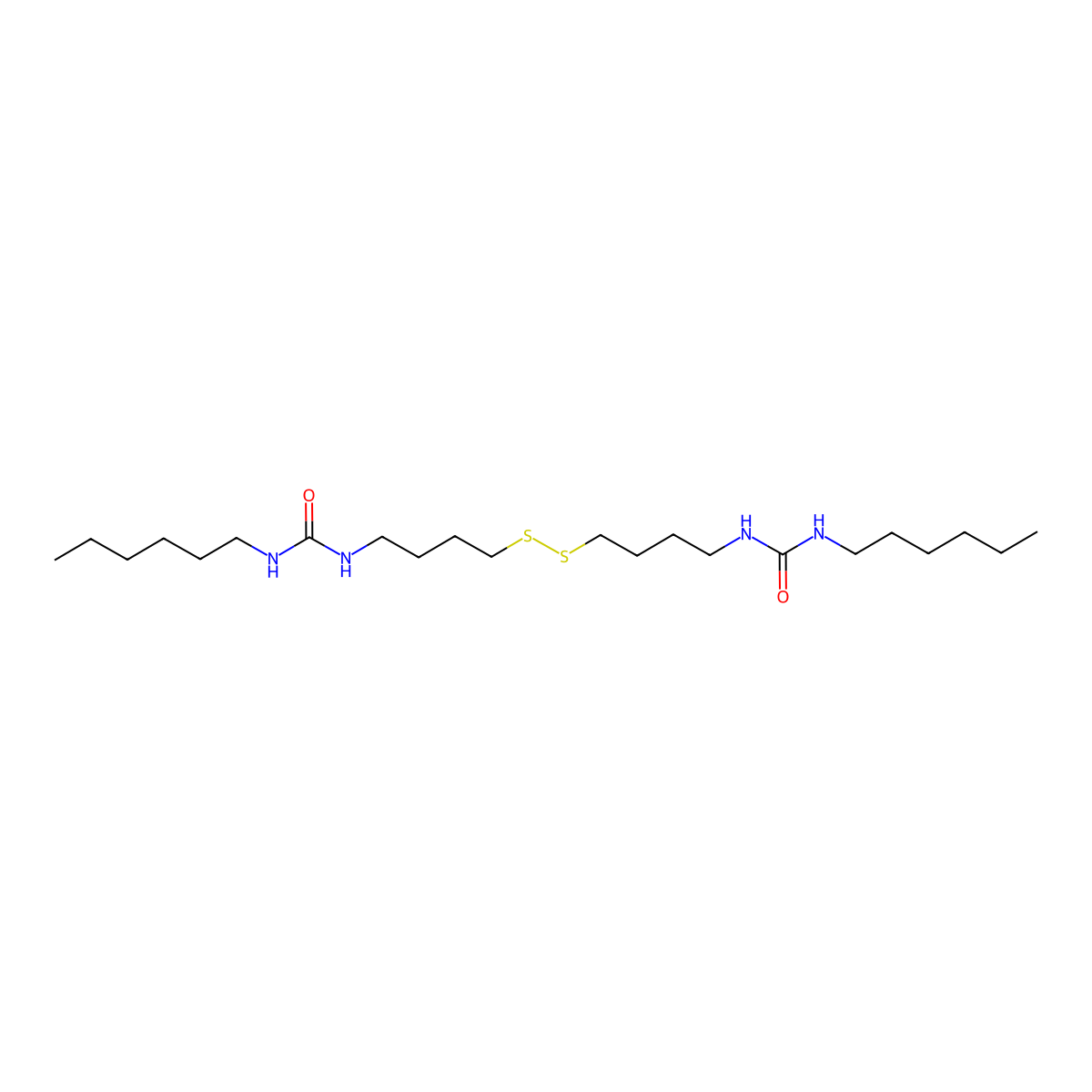 3-Hexyl-1-[4-({4-[(hexylcarbamoyl)amino]butyl}disulfanyl)butyl]urea molecular structure, CAS 2913278-26-7